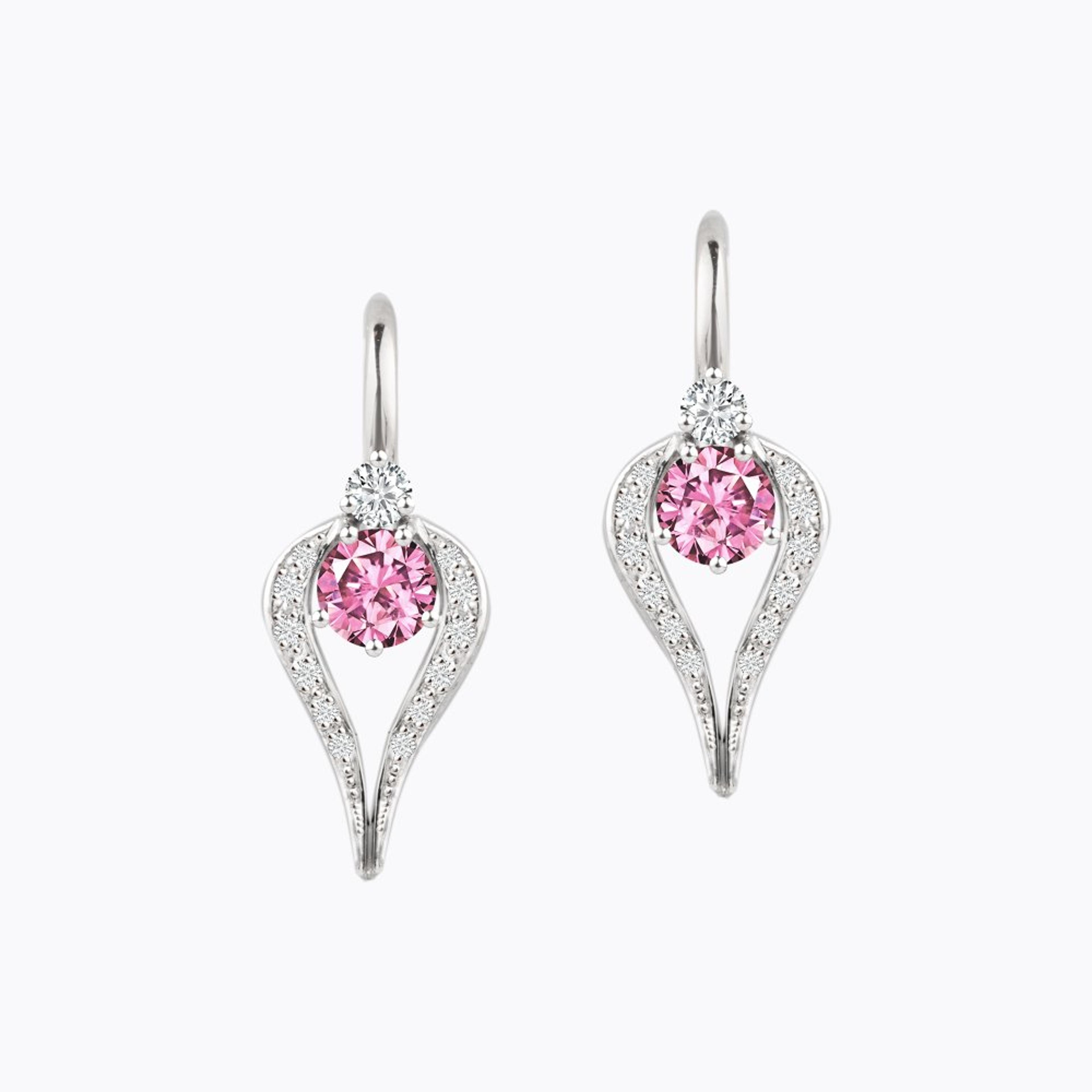 Náušnice se spinely a diamanty 03, diamant, bílé zlato — Zlatnictví Vaněk Kolín