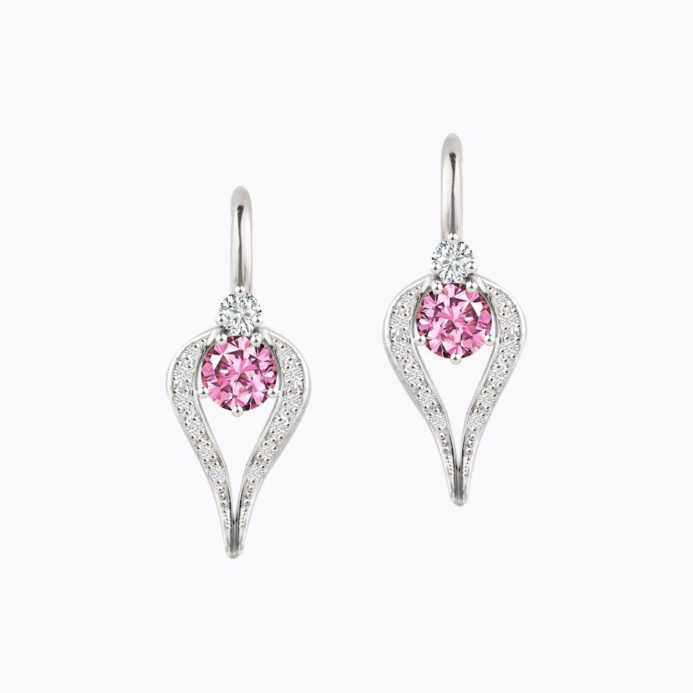 Náušnice se spinely a diamanty 03, diamant, bílé zlato — Zlatnictví Vaněk Kolín