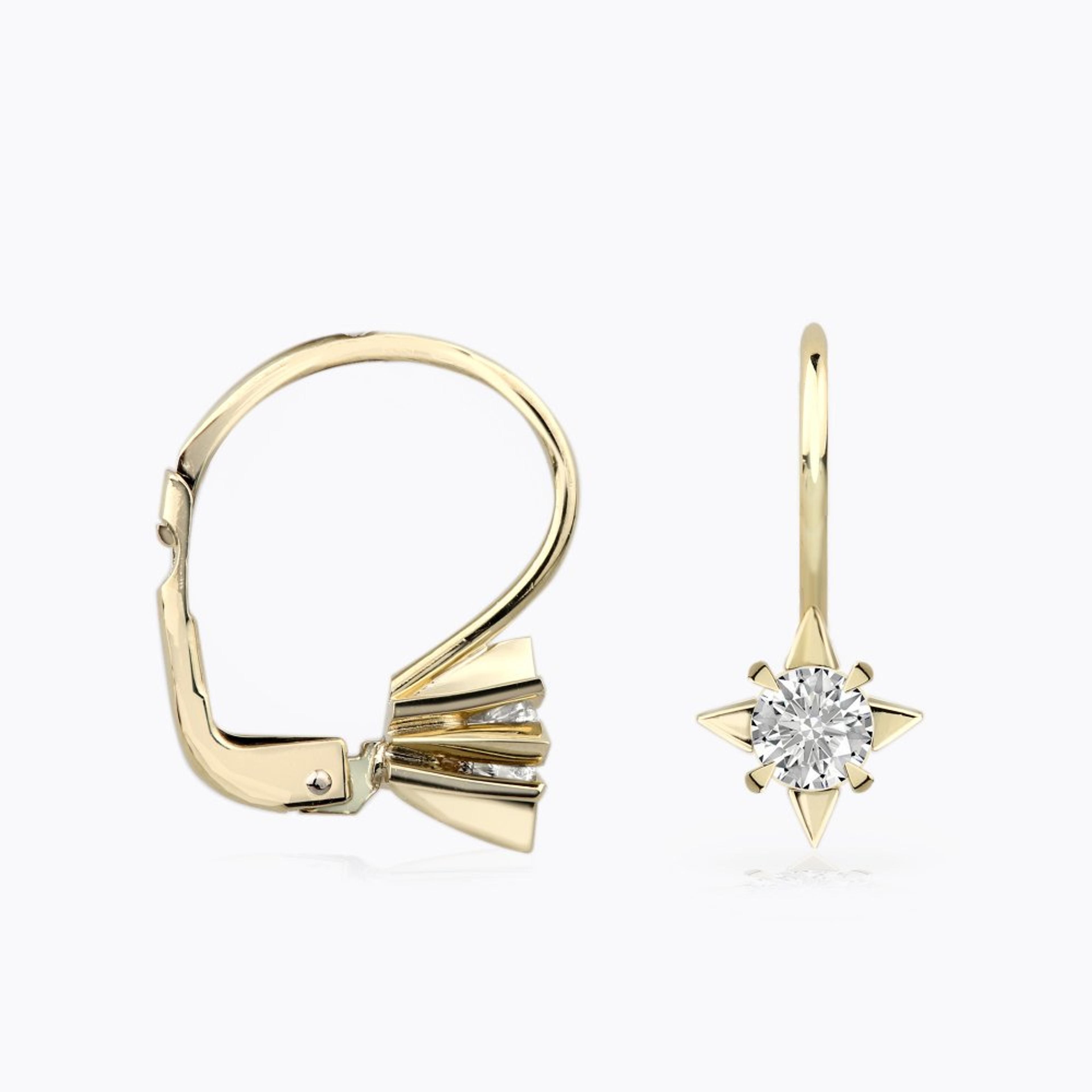 Diamantové náušnice 59, diamant, žluté zlato — Zlatnictví Vaněk Kolín