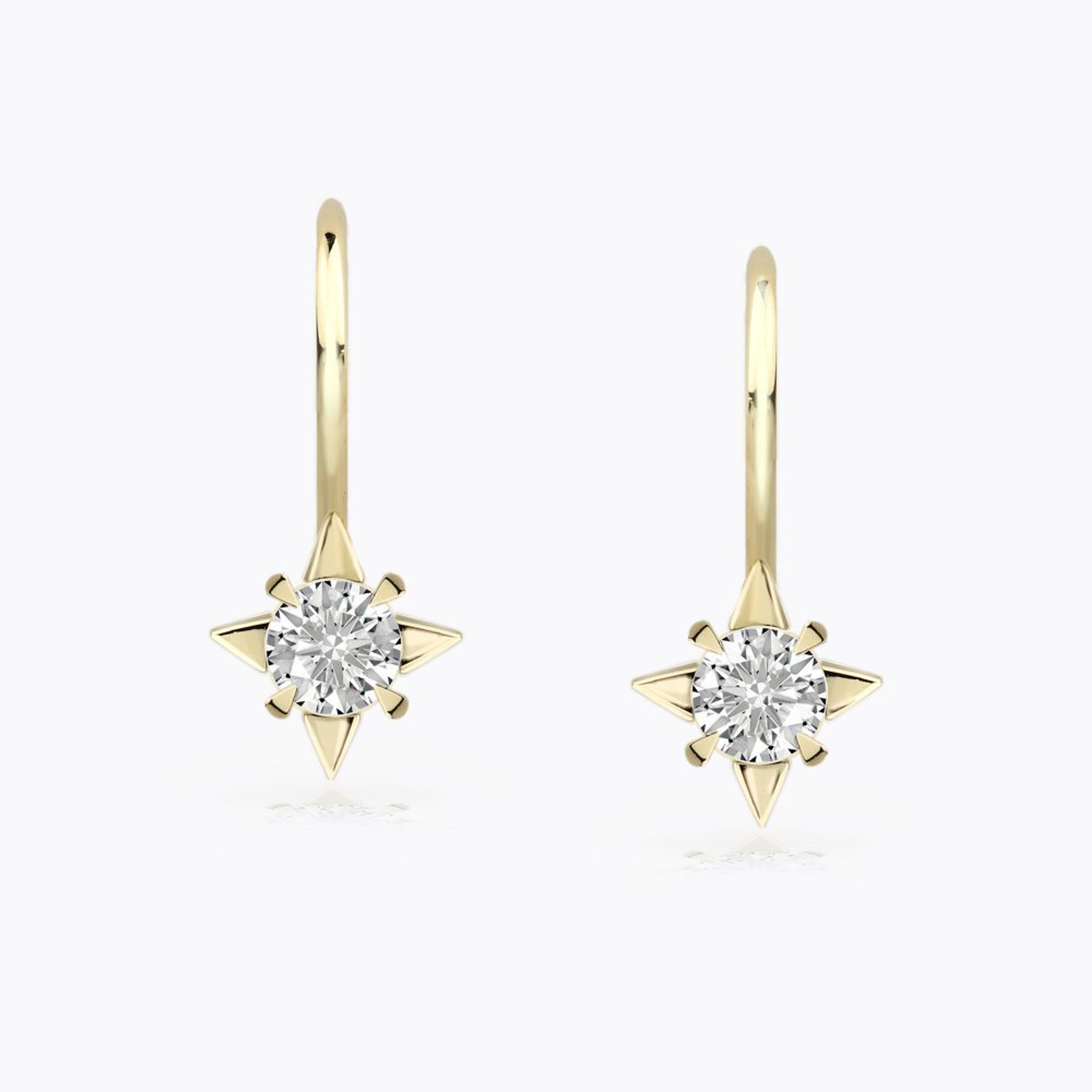 Diamantové náušnice 59, diamant, žluté zlato — Zlatnictví Vaněk Kolín