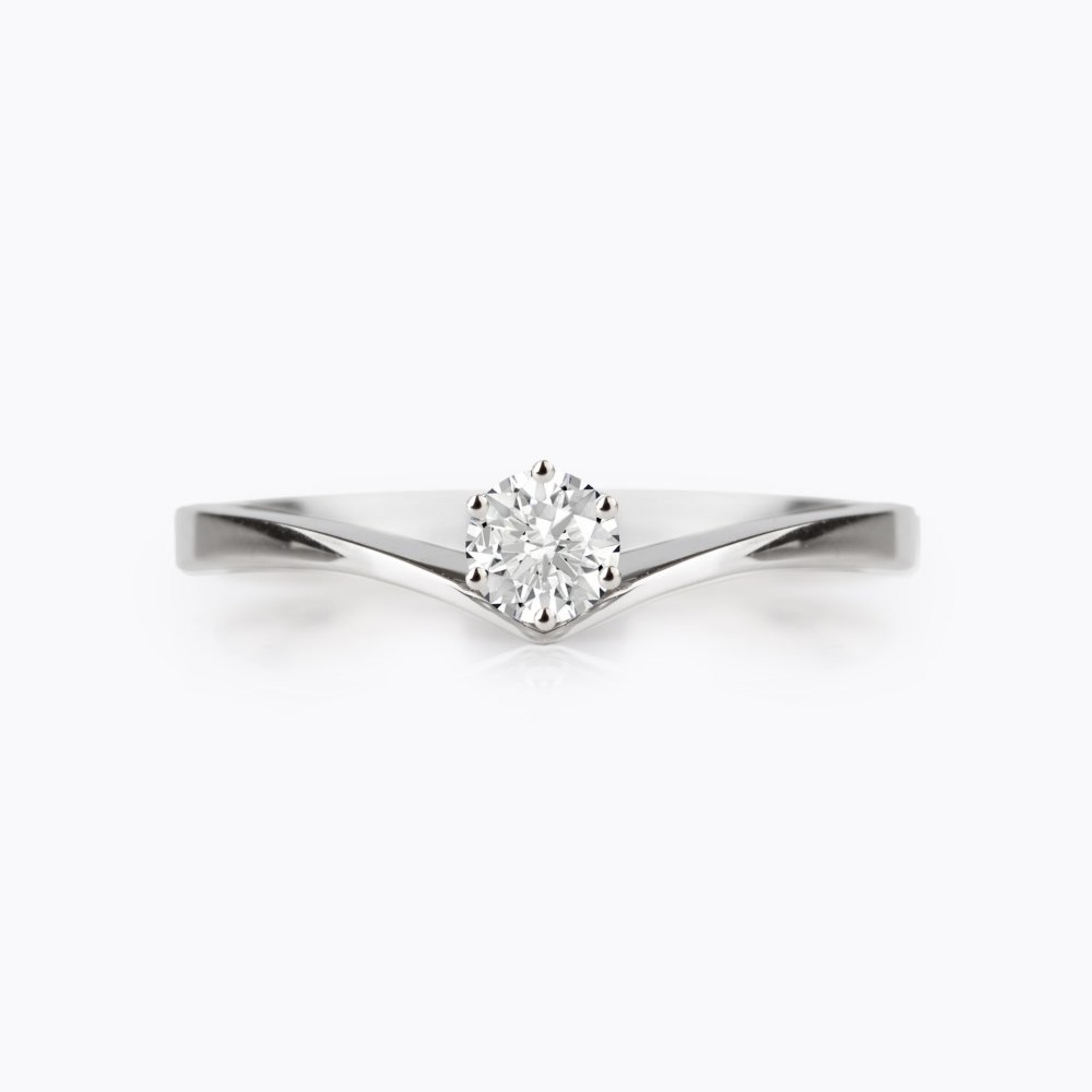 Diamantový prsten 124, diamant, bílé zlato — Zlatnictví Vaněk Kolín