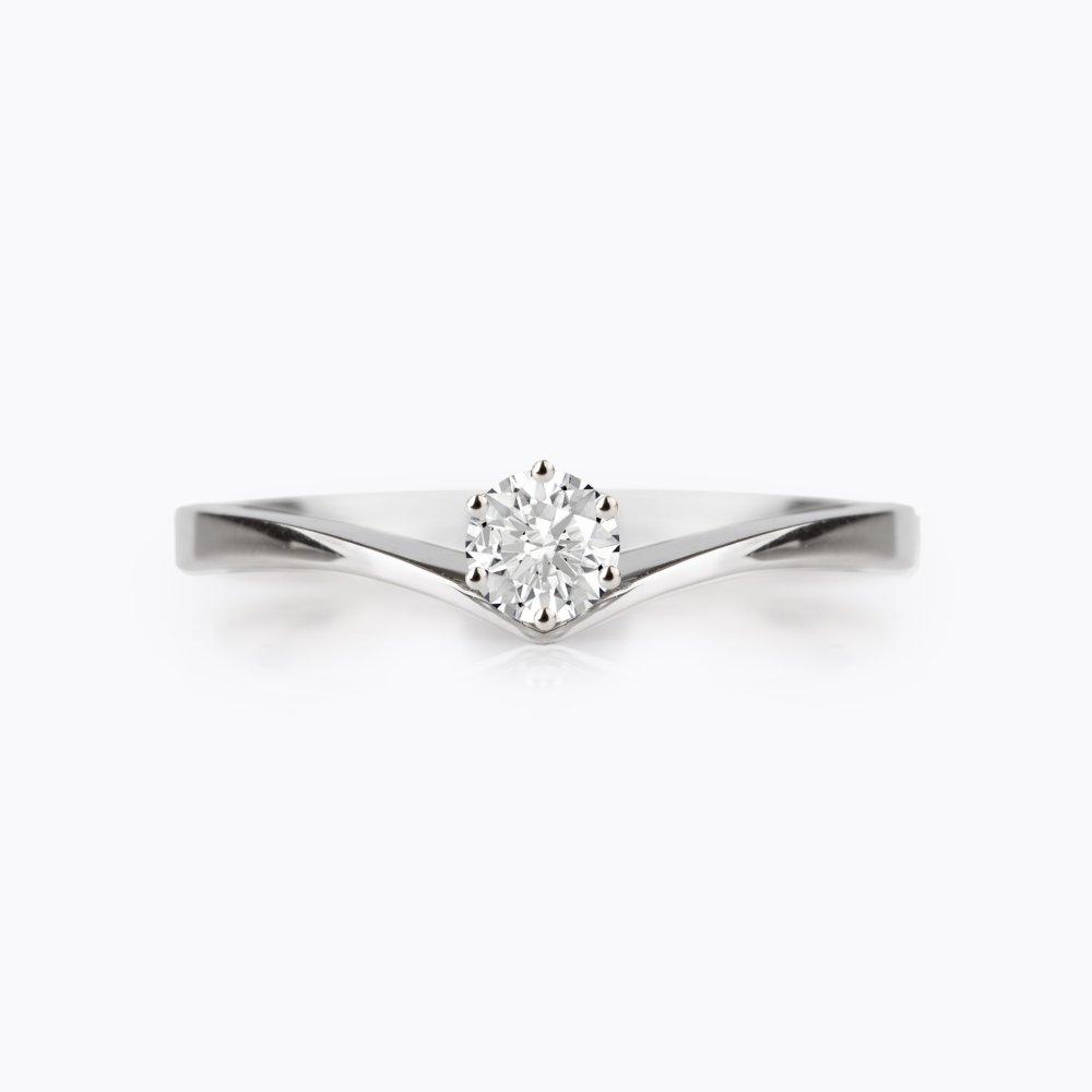 Diamantový prsten 124, diamant, bílé zlato — Zlatnictví Vaněk Kolín