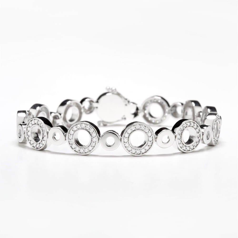 Náramek s diamanty 03, diamant, bílé zlato — Zlatnictví Vaněk Kolín