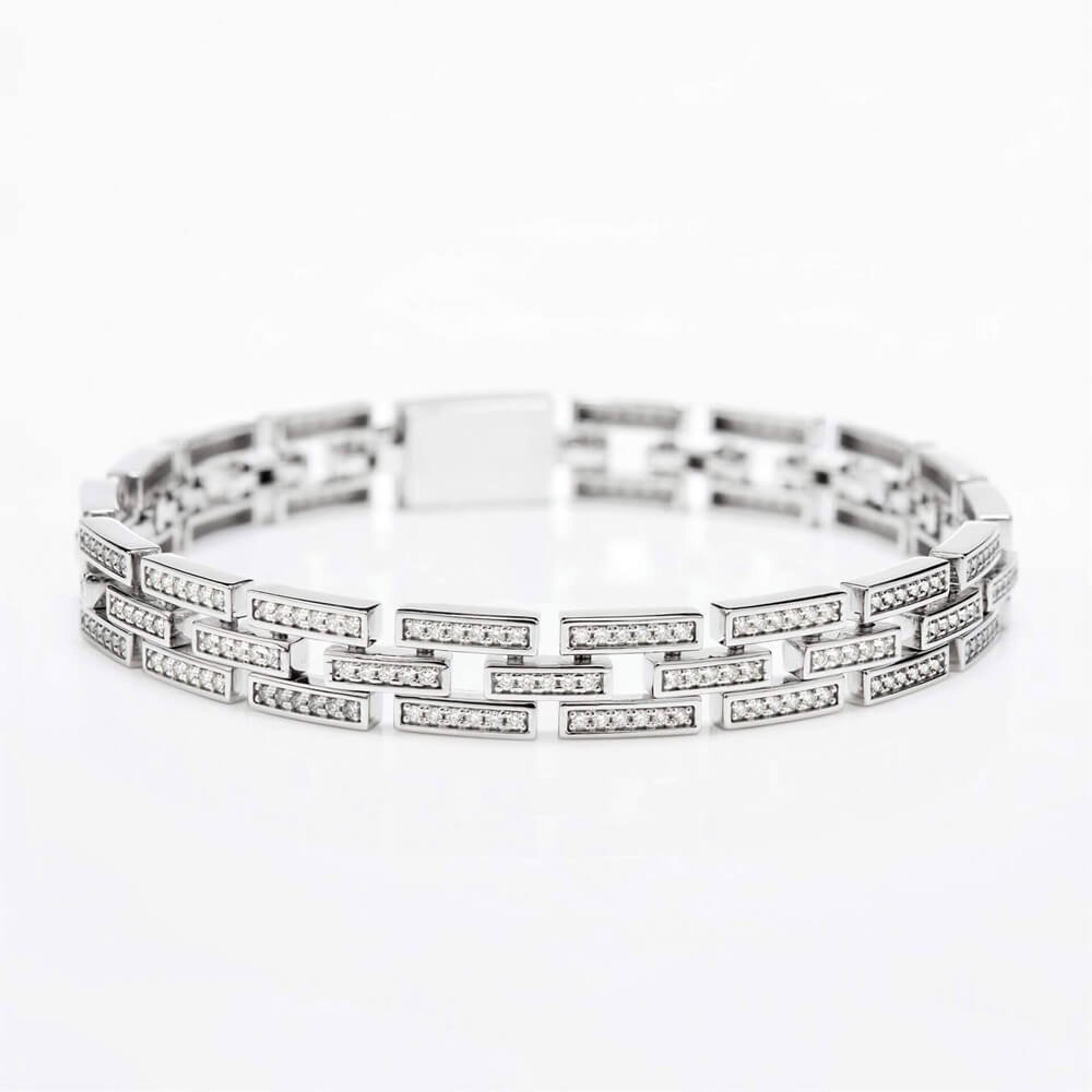 Náramek s diamanty 08, diamant, bílé zlato — Zlatnictví Vaněk Kolín