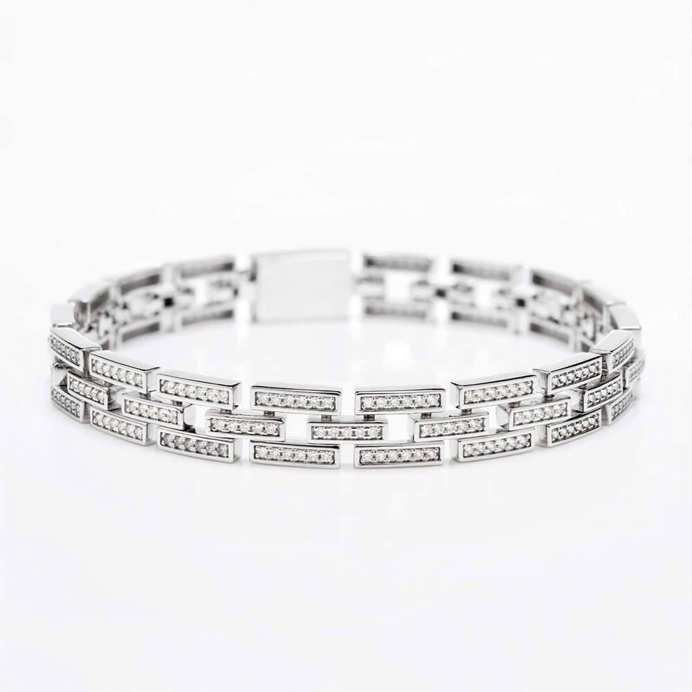 Náramek s diamanty 08, diamant, bílé zlato — Zlatnictví Vaněk Kolín