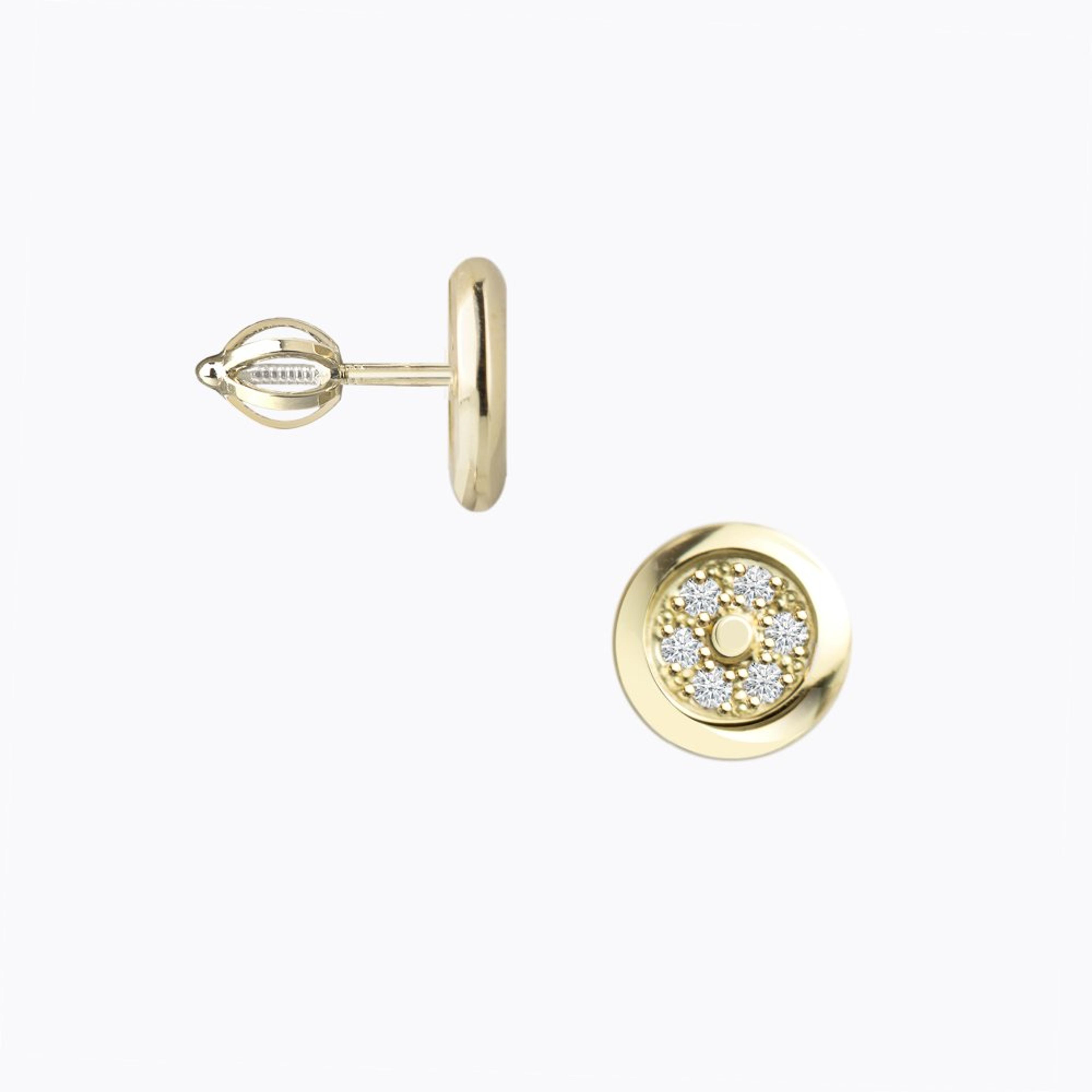 Diamantové náušnice 106, diamant, žluté zlato — Zlatnictví Vaněk Kolín