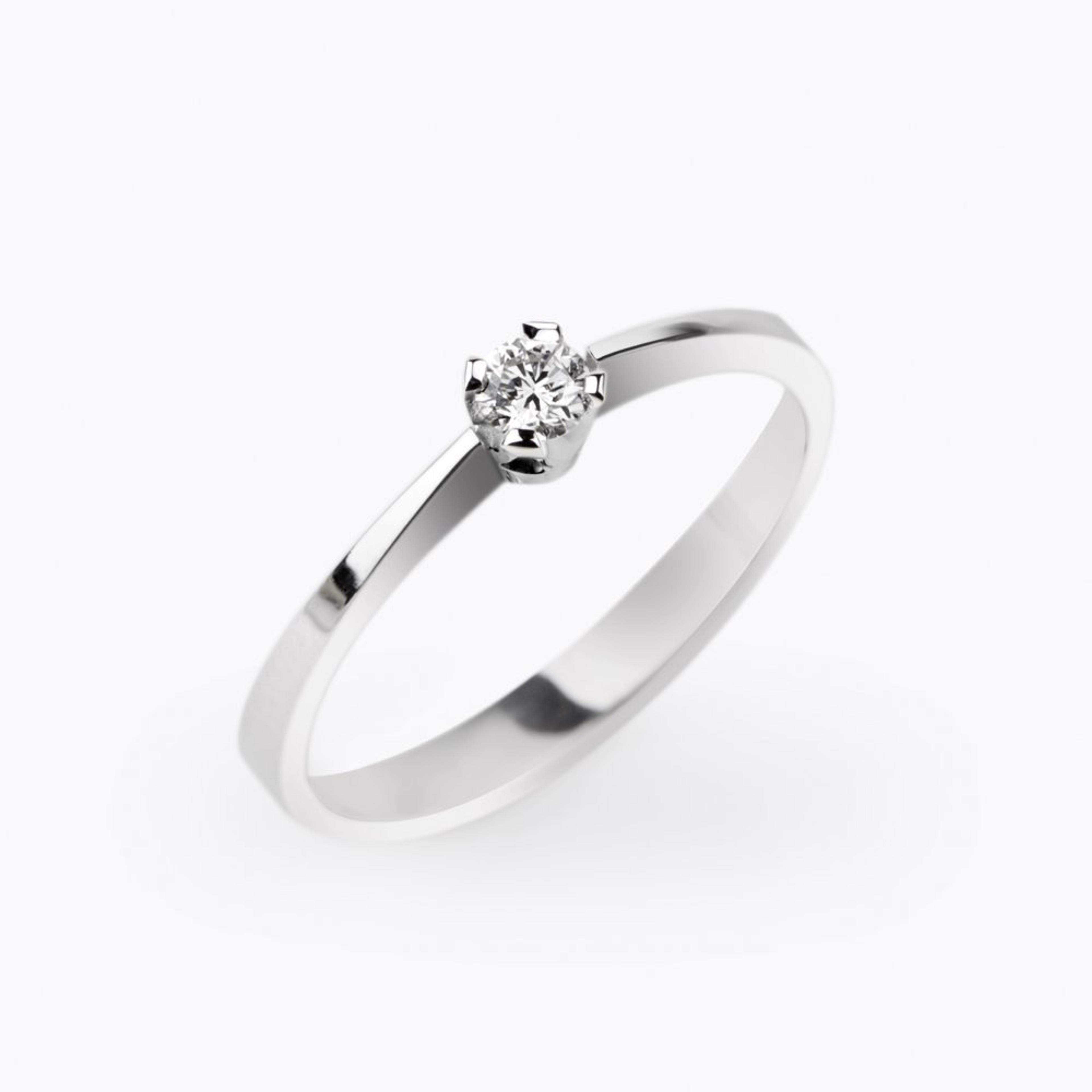 Diamantový prsten 90, diamant, bílé zlato — Zlatnictví Vaněk Kolín