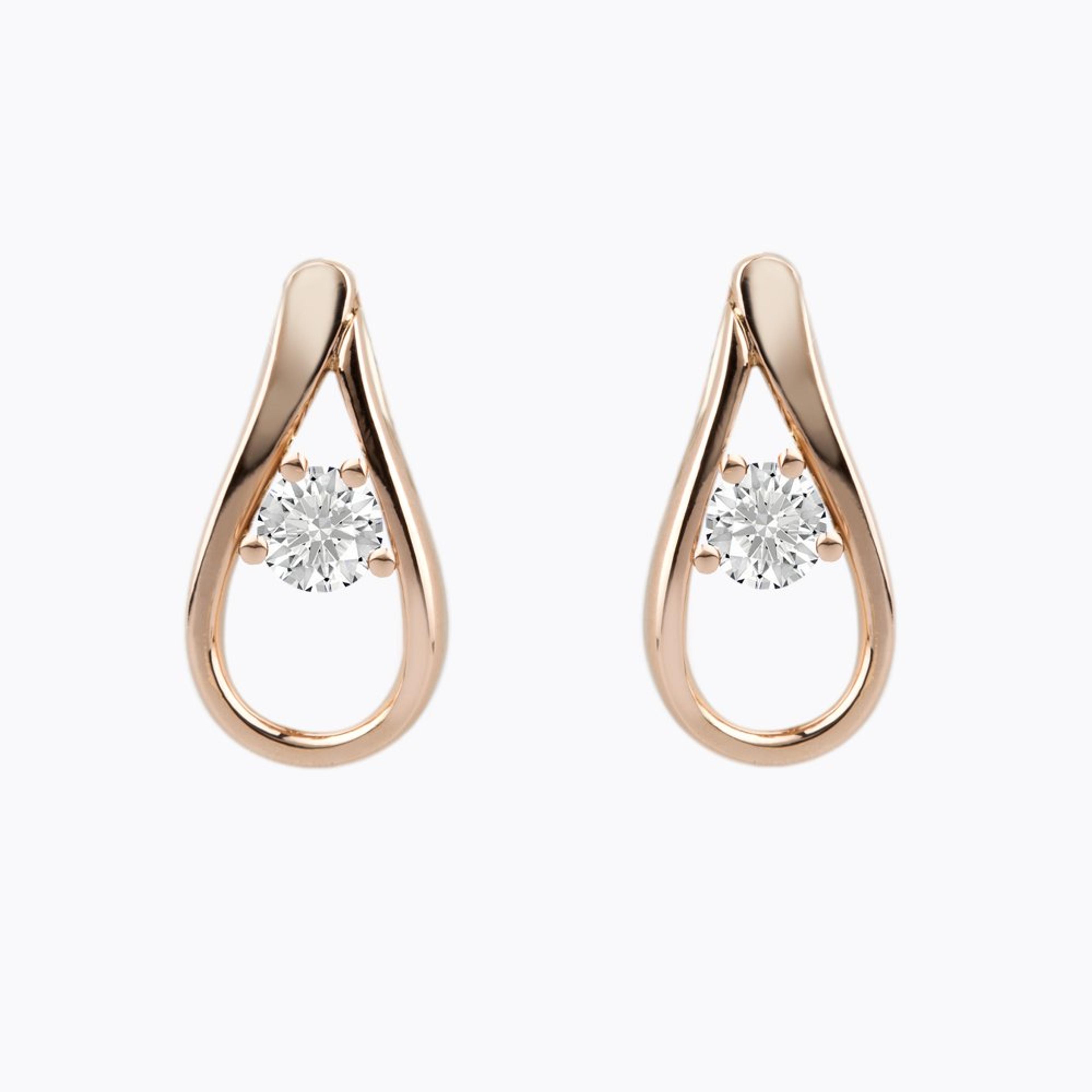 Diamantové náušnice 72, diamant, růžové zlato — Zlatnictví Vaněk Kolín