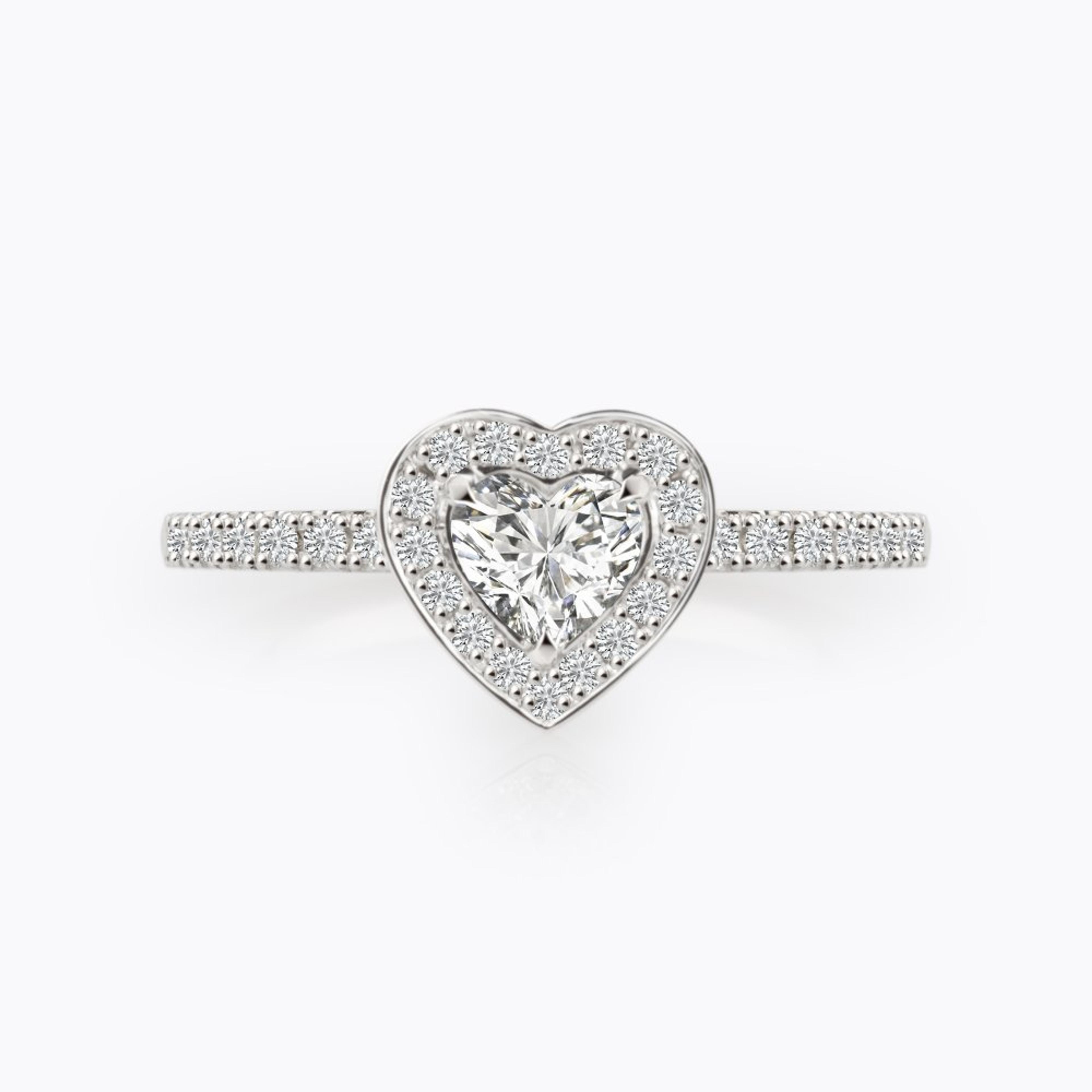 Diamantový prsten srdce 132, diamant, bílé zlato — Zlatnictví Vaněk Kolín