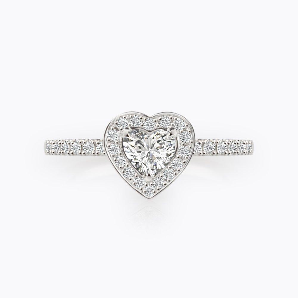 Diamantový prsten srdce 132, diamant, bílé zlato — Zlatnictví Vaněk Kolín