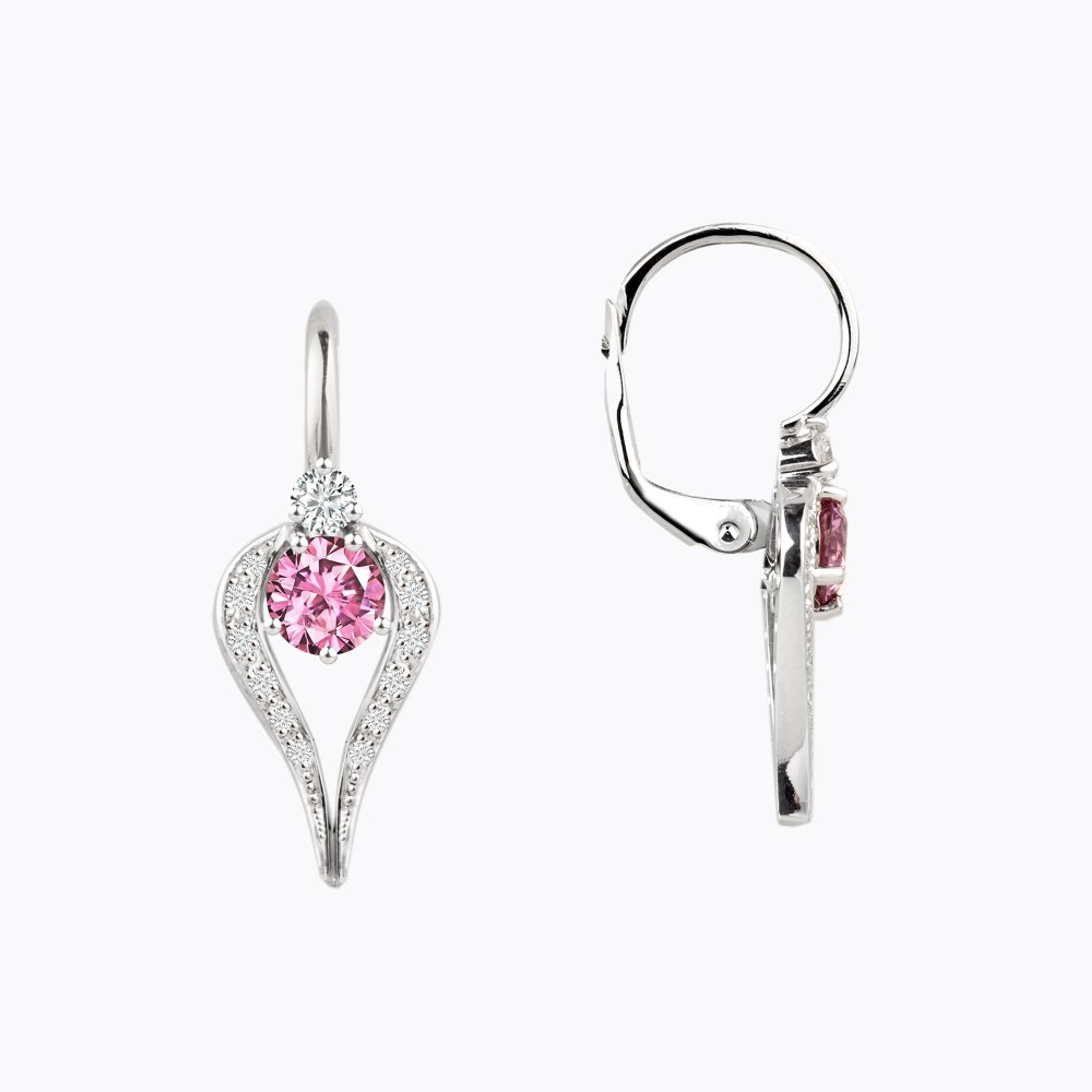 Náušnice se spinely a diamanty 03, diamant, bílé zlato — Zlatnictví Vaněk Kolín
