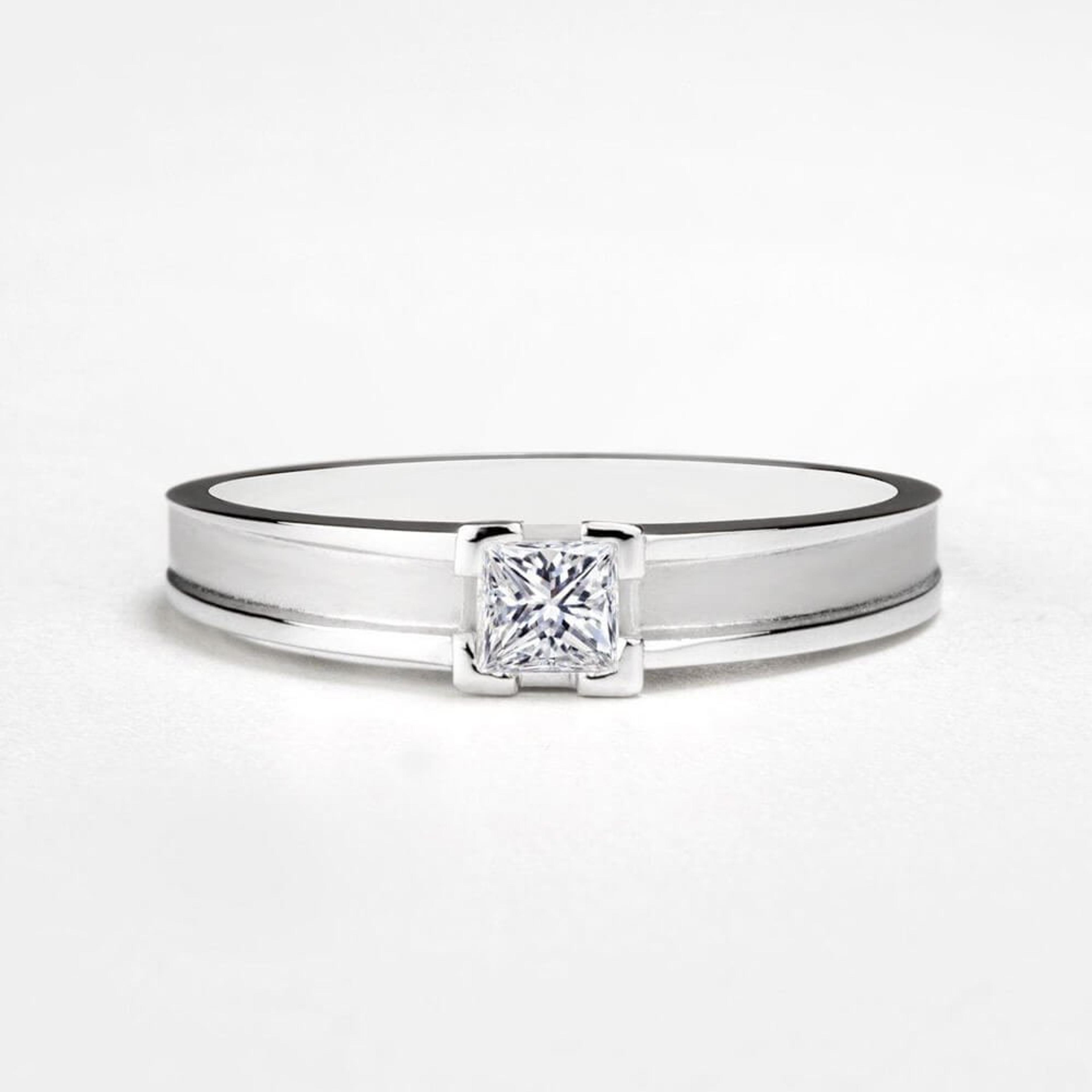 Diamantový prsten 16, diamant, bílé zlato — Zlatnictví Vaněk Kolín