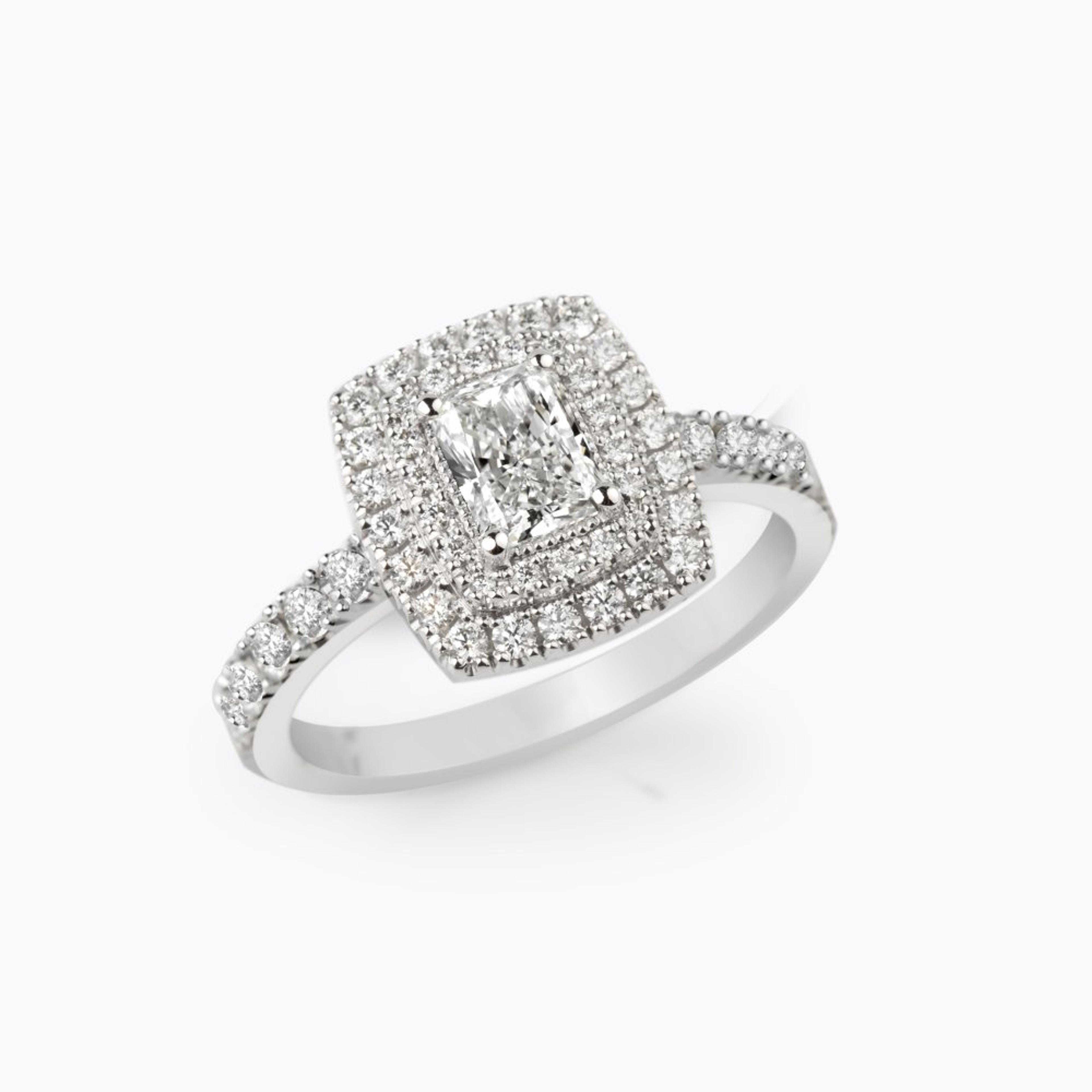 Diamantový prsten 148, diamant, bílé zlato — Zlatnictví Vaněk Kolín