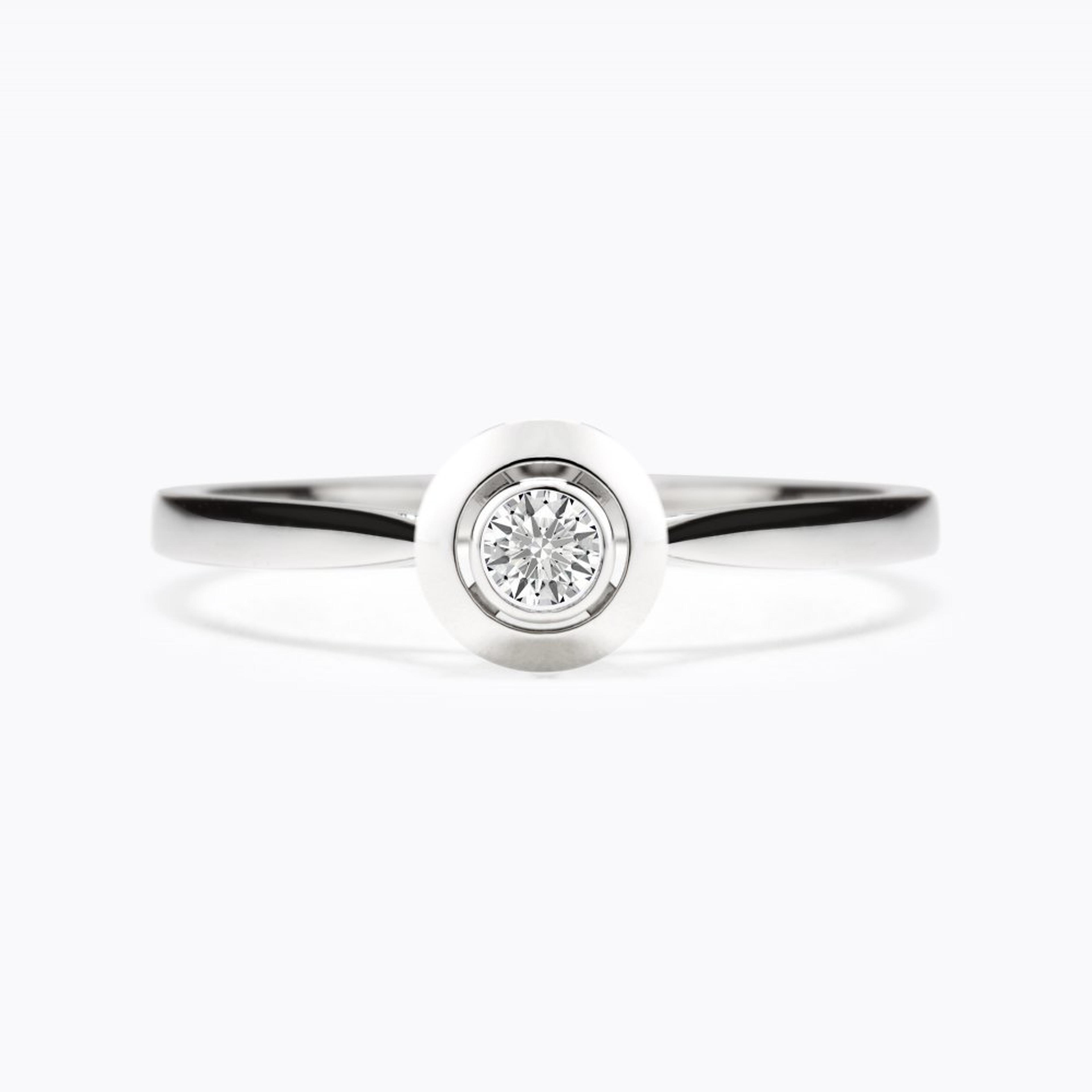 Diamantový prsten 06, diamant, bílé zlato — Zlatnictví Vaněk Kolín
