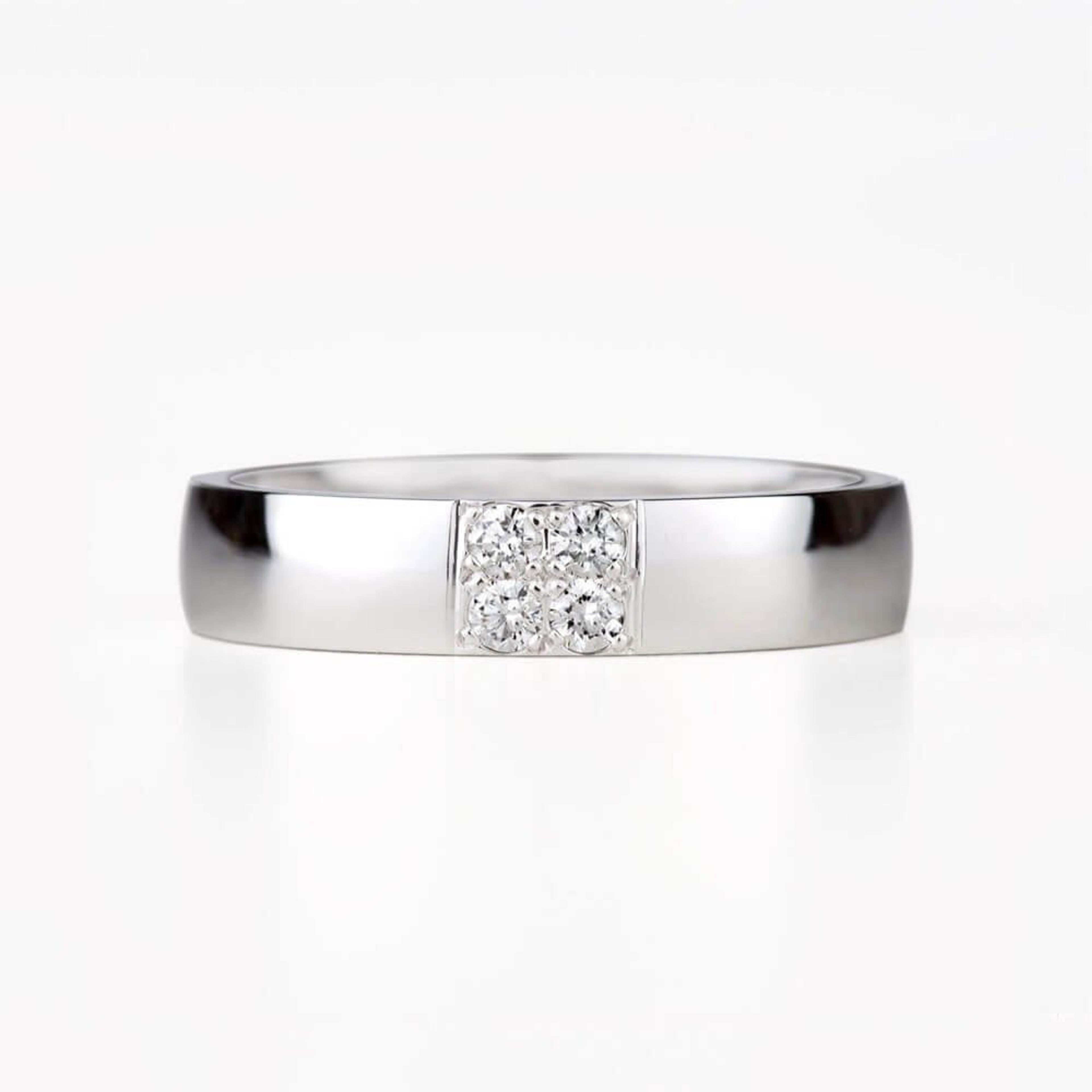 Snubní prsteny Optima 09, diamant, bílé zlato — Zlatnictví Vaněk Kolín