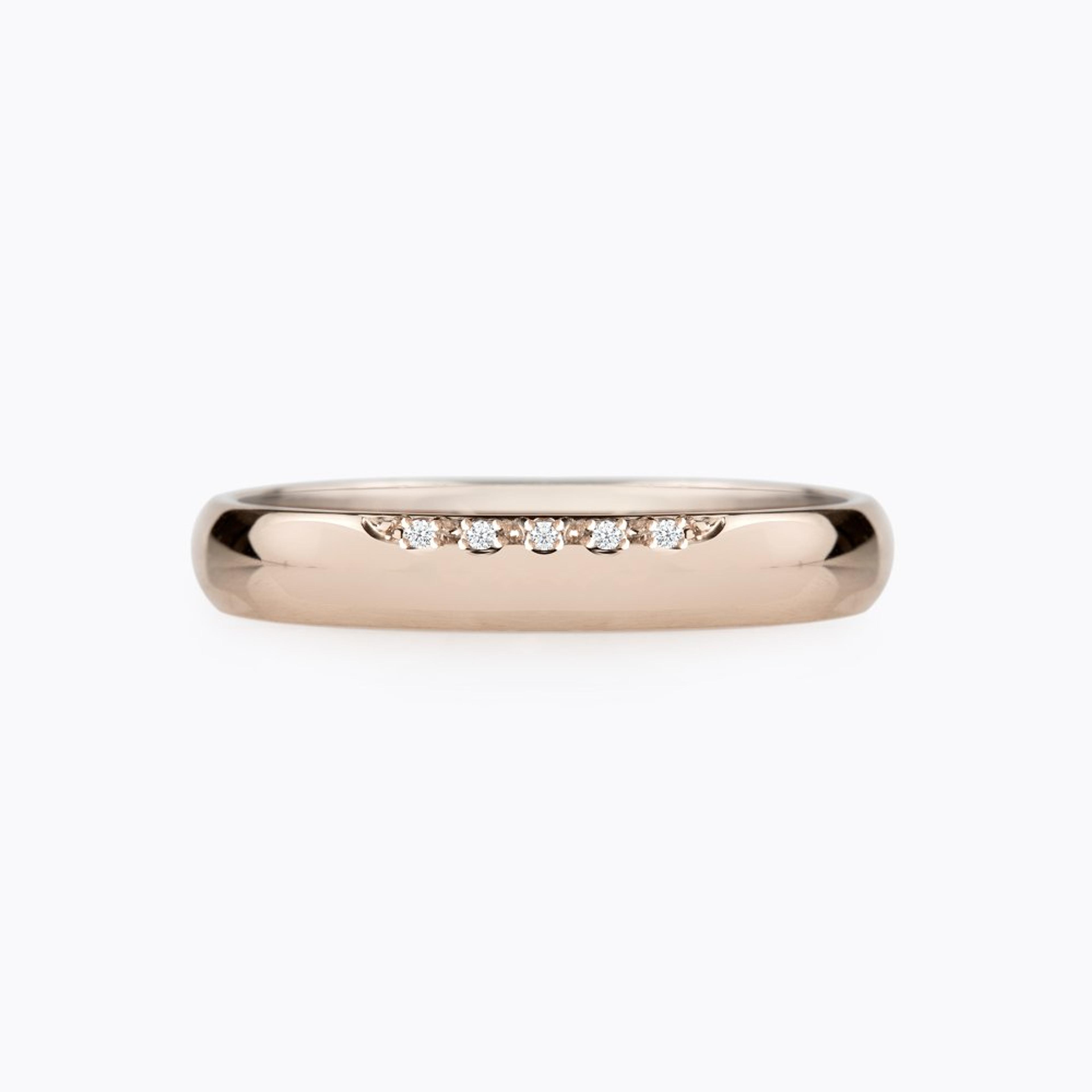 Snubní prsteny SN-781 – speciál, diamant, růžové zlato — Zlatnictví Vaněk Kolín