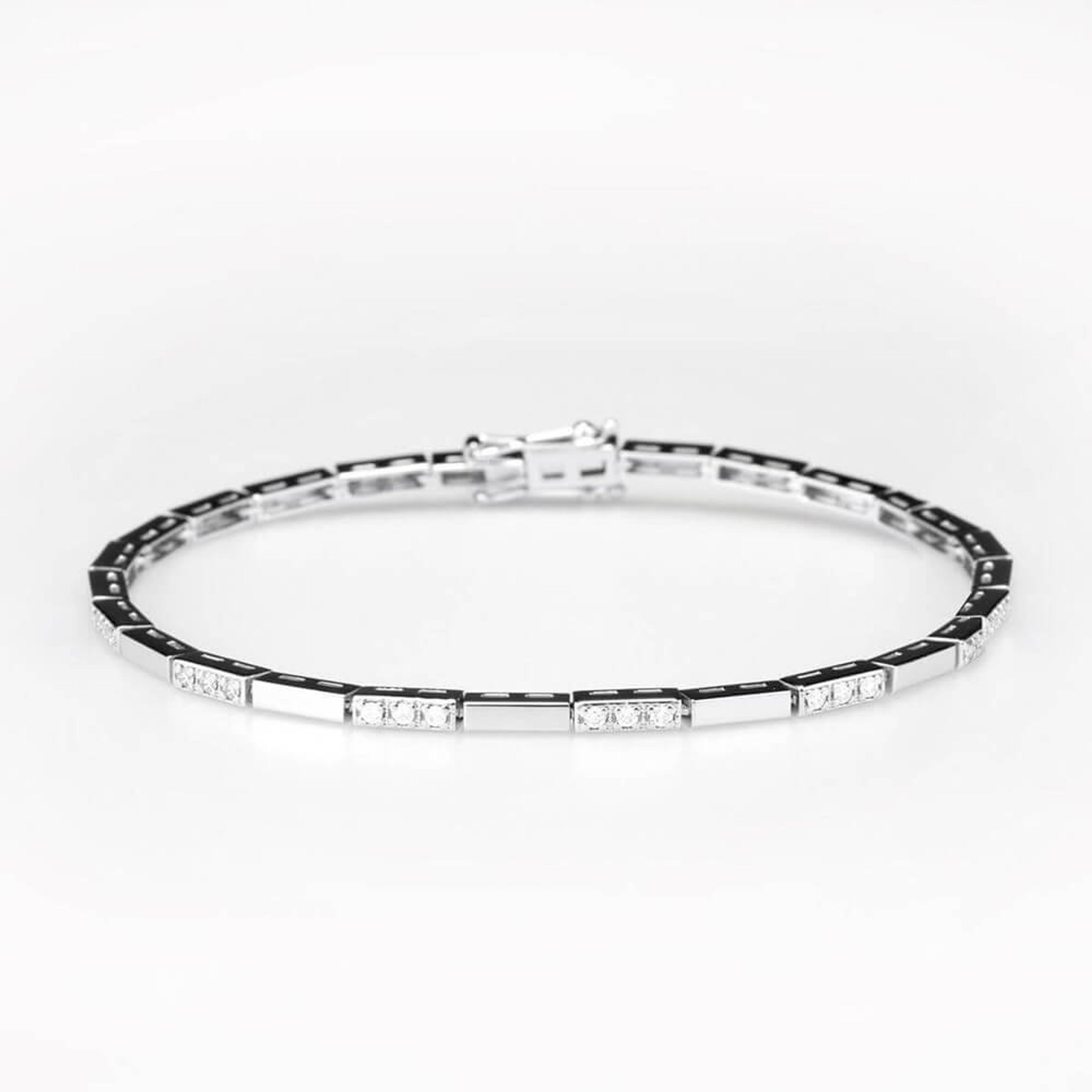 Náramek s diamanty 05, diamant, bílé zlato — Zlatnictví Vaněk Kolín