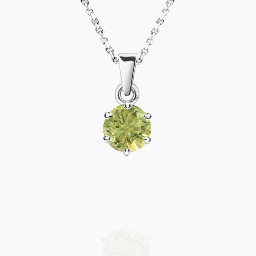 Přívěsek s chrysoberylem 01, chrysoberyl, bílé zlato — Zlatnictví Vaněk Kolín