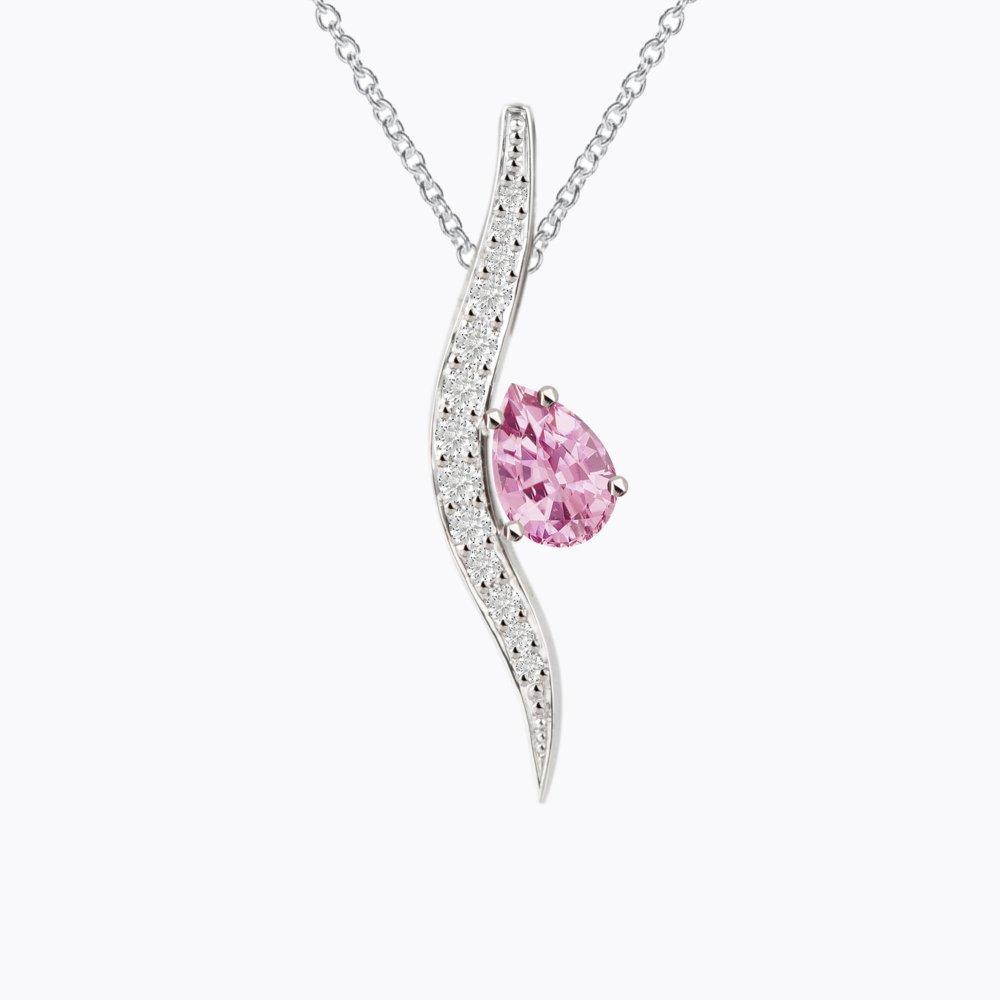 Přívěsek s turmalínem a diamanty 05, diamant, bílé zlato — Zlatnictví Vaněk Kolín