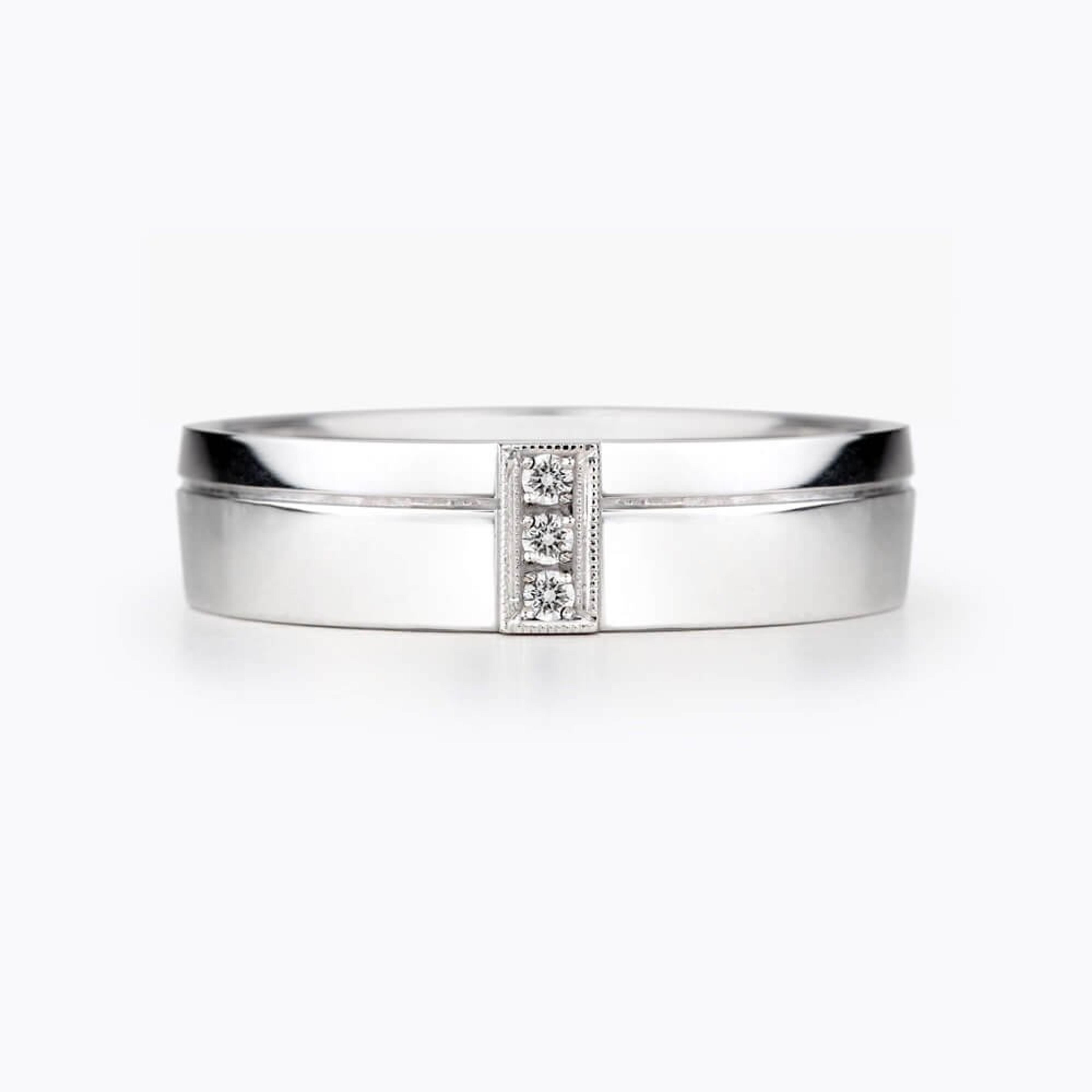 Snubní prsteny SN-786 – speciál, diamant, bílé zlato — Zlatnictví Vaněk Kolín