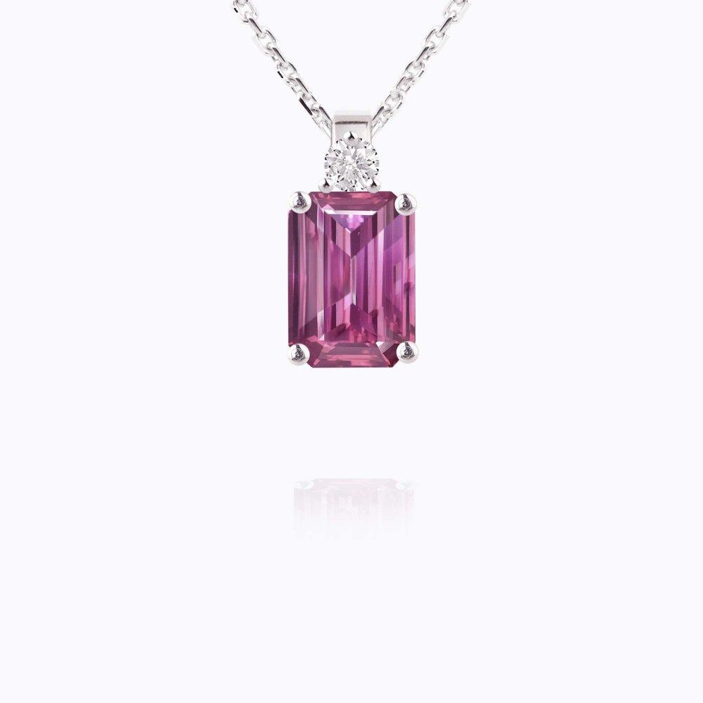 Přívěsek s turmalínem a diamantem 07, diamant, bílé zlato — Zlatnictví Vaněk Kolín
