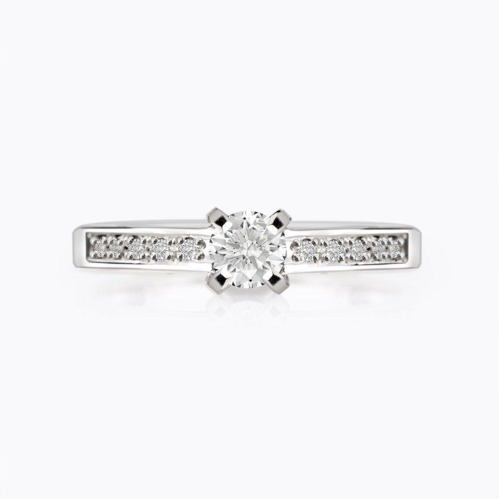 Diamantový prsten 131, diamant, bílé zlato — Zlatnictví Vaněk Kolín