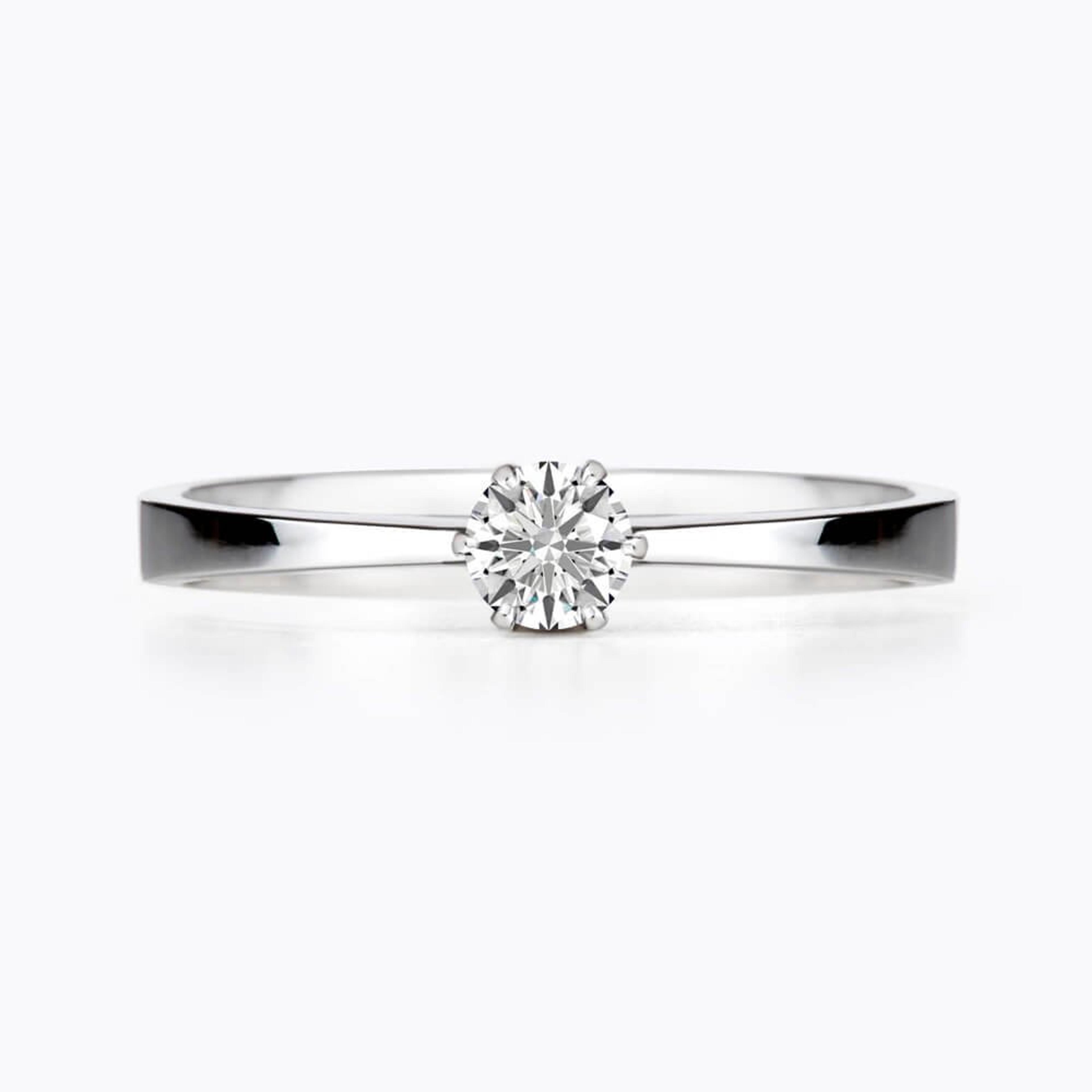 Diamantový prsten 01, diamant, bílé zlato — Zlatnictví Vaněk Kolín