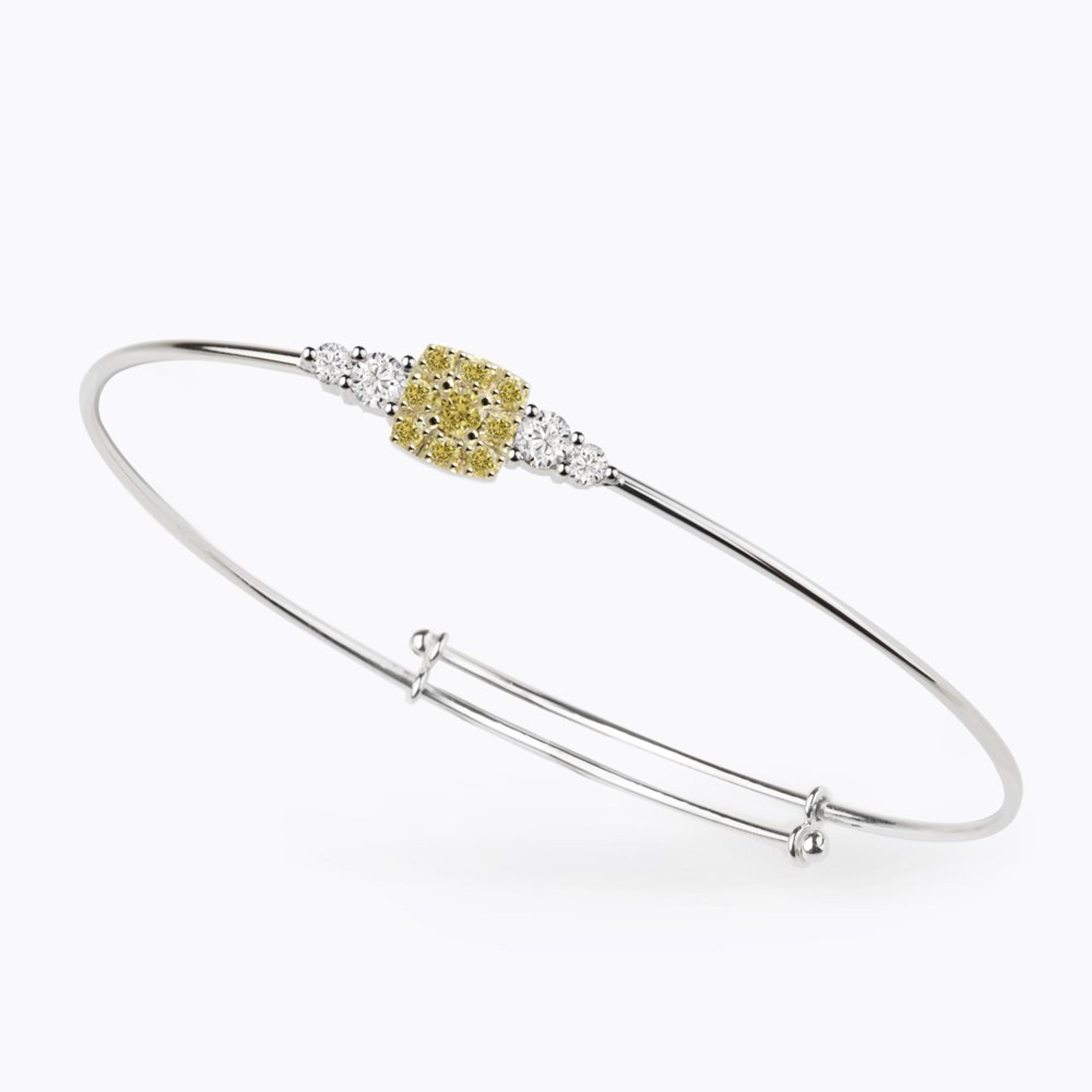 Náramek se žlutými diamanty 01, barevný diamant, bílé zlato — Zlatnictví Vaněk Kolín