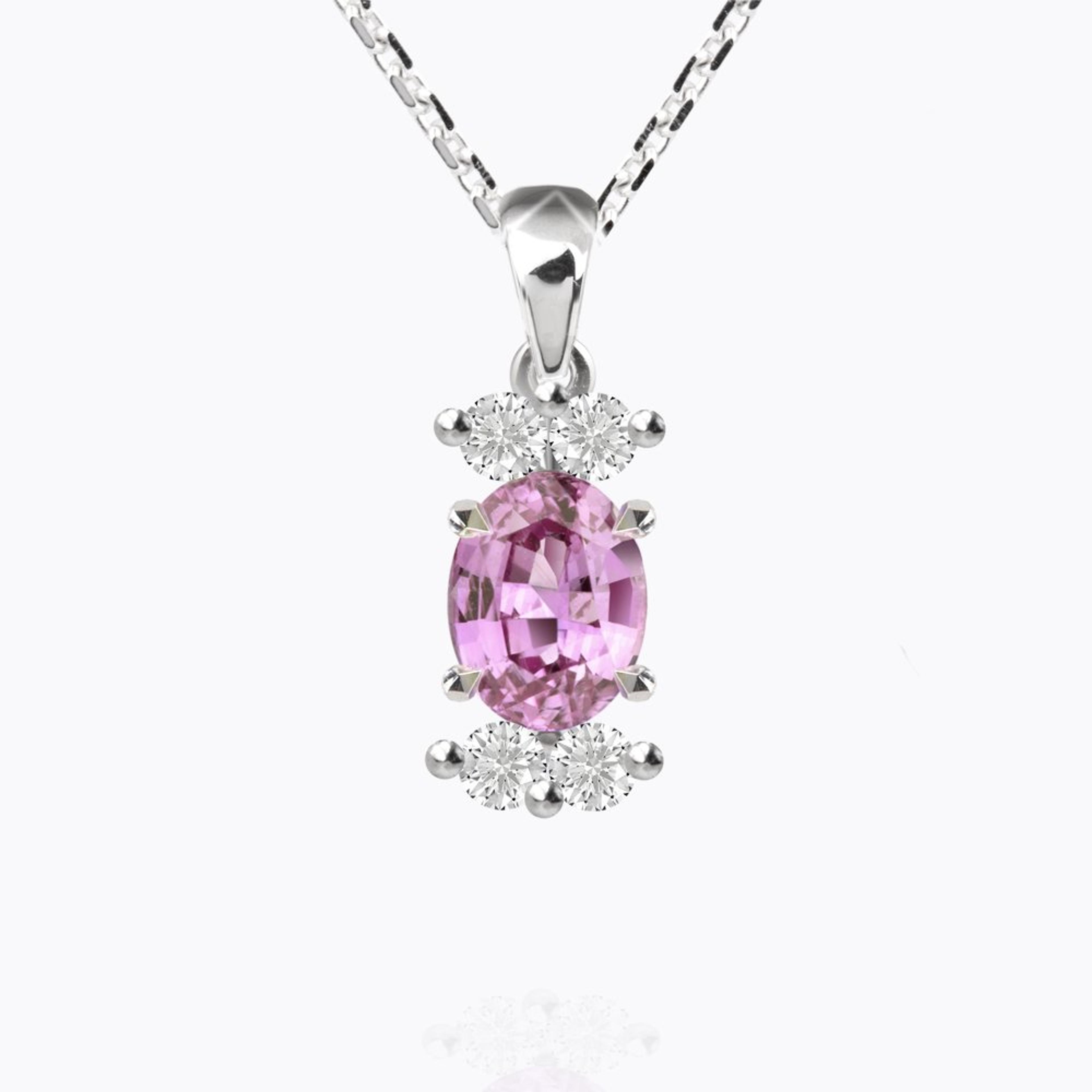 Přívěsek se safírem a diamanty 08, diamant, bílé zlato — Zlatnictví Vaněk Kolín