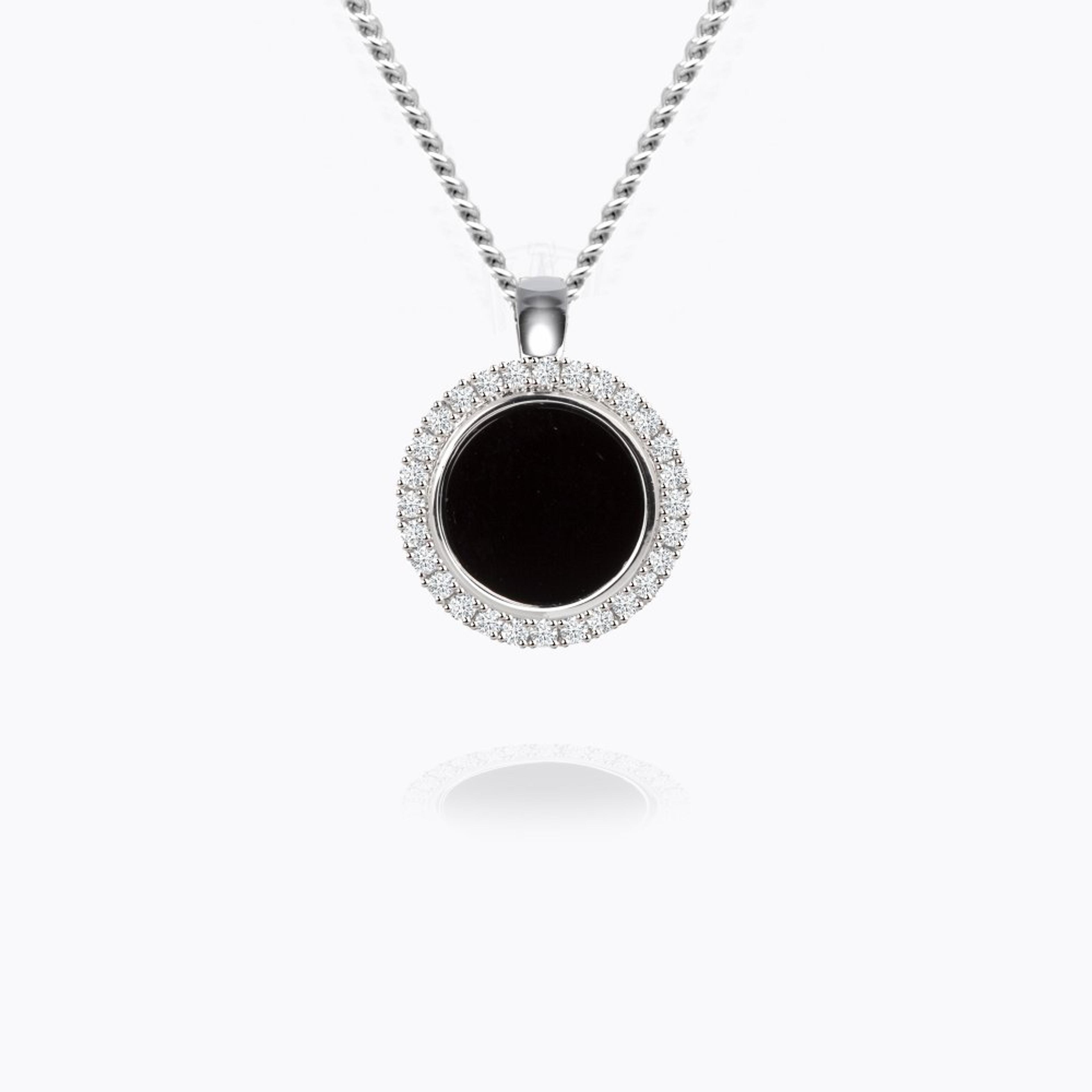 Přívěsek se spinelem a diamanty 02, diamant, bílé zlato — Zlatnictví Vaněk Kolín