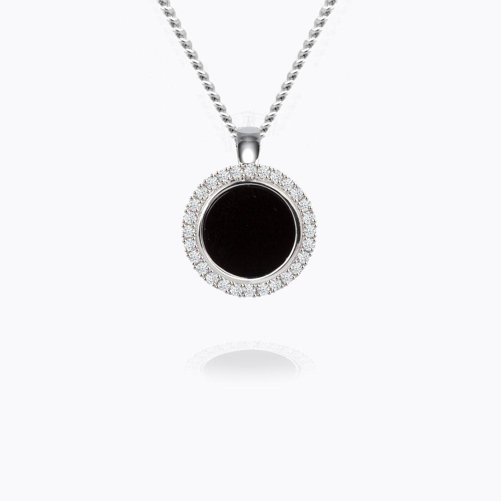 Přívěsek se spinelem a diamanty 02, diamant, bílé zlato — Zlatnictví Vaněk Kolín