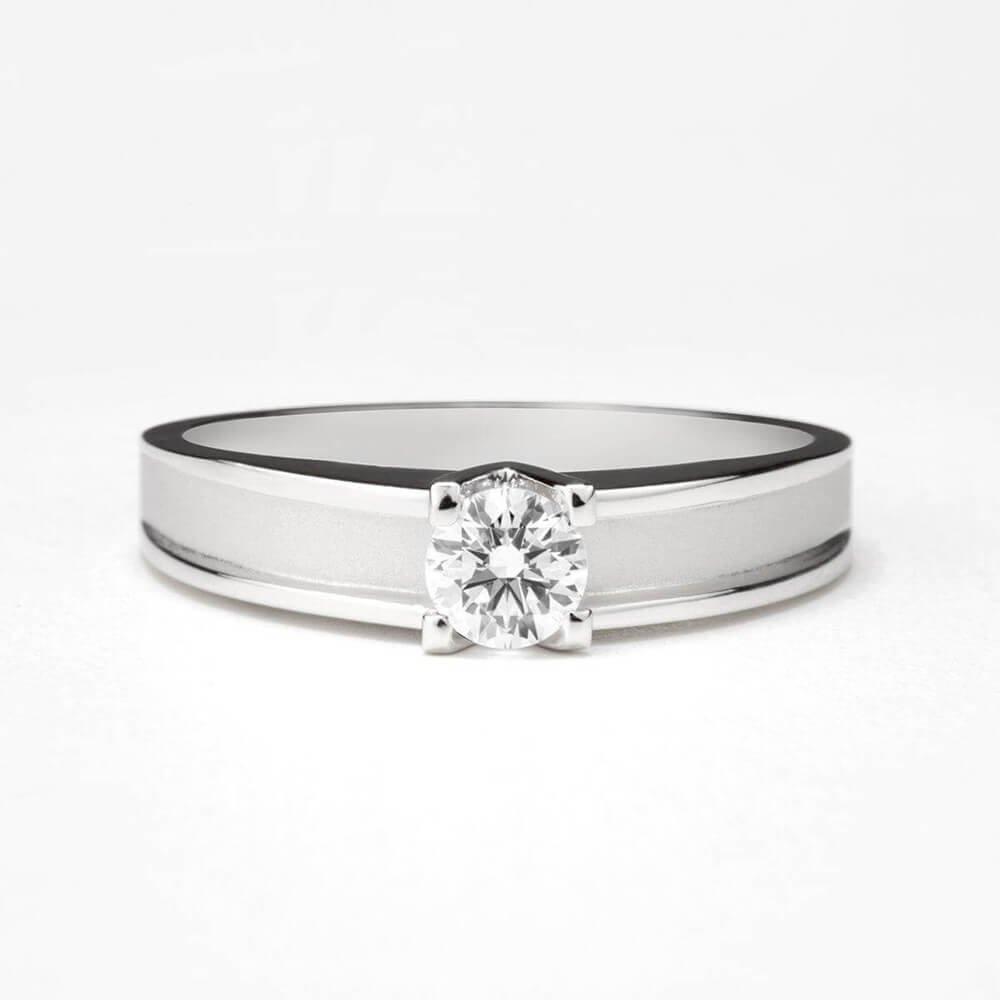 Diamantový prsten 03, diamant, bílé zlato — Zlatnictví Vaněk Kolín