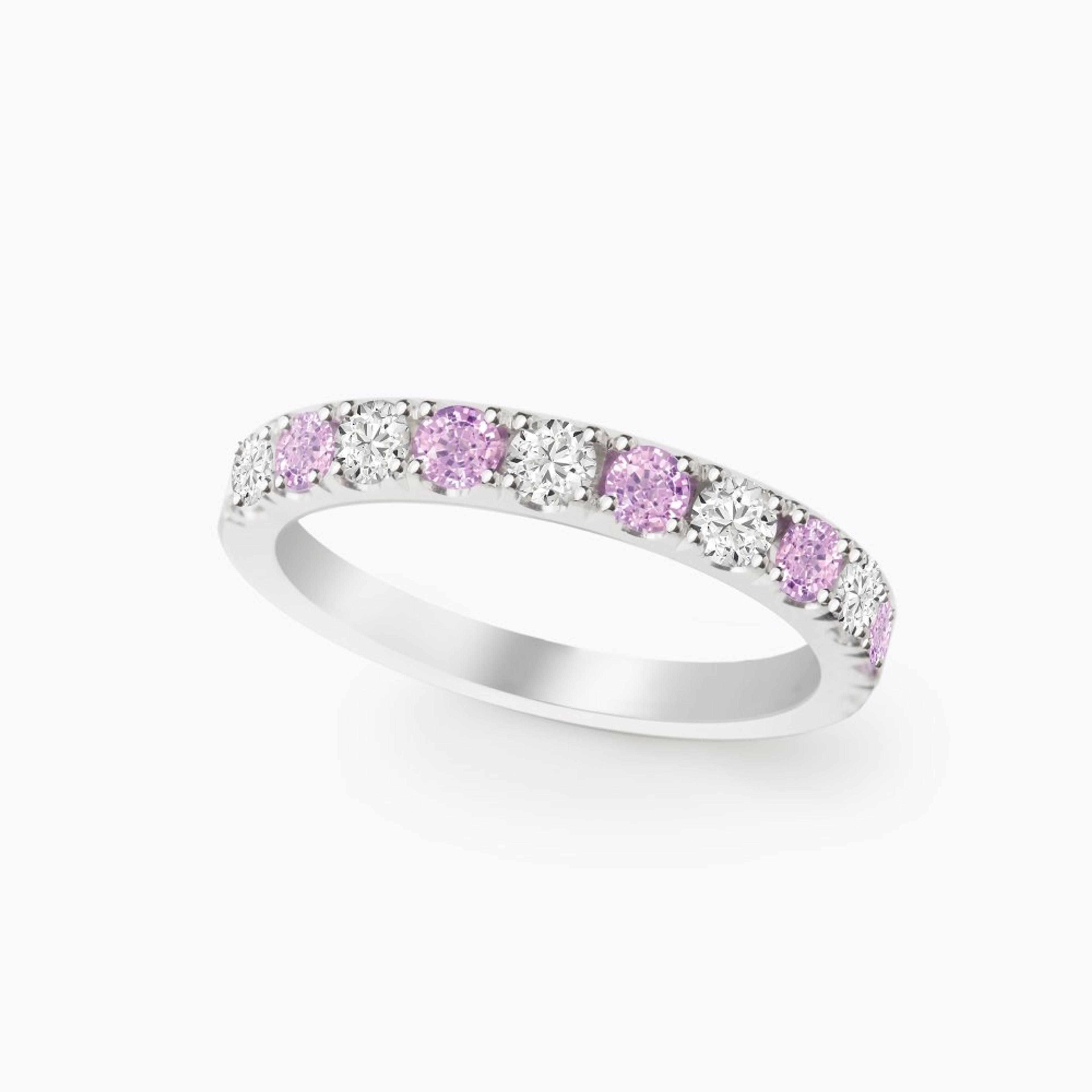 Prsten se safíry a diamanty 24, diamant, bílé zlato — Zlatnictví Vaněk Kolín