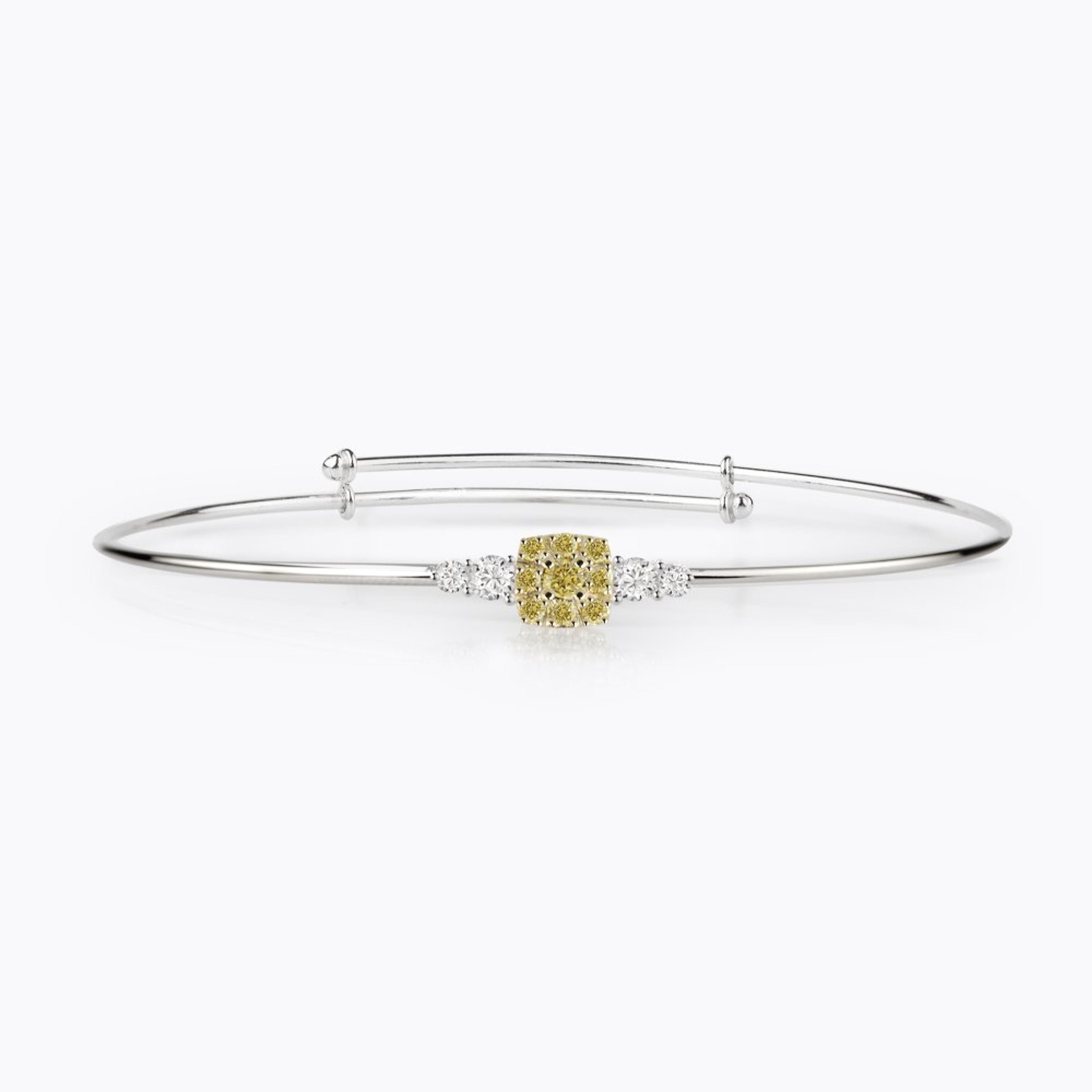 Náramek se žlutými diamanty 01, barevný diamant, bílé zlato — Zlatnictví Vaněk Kolín