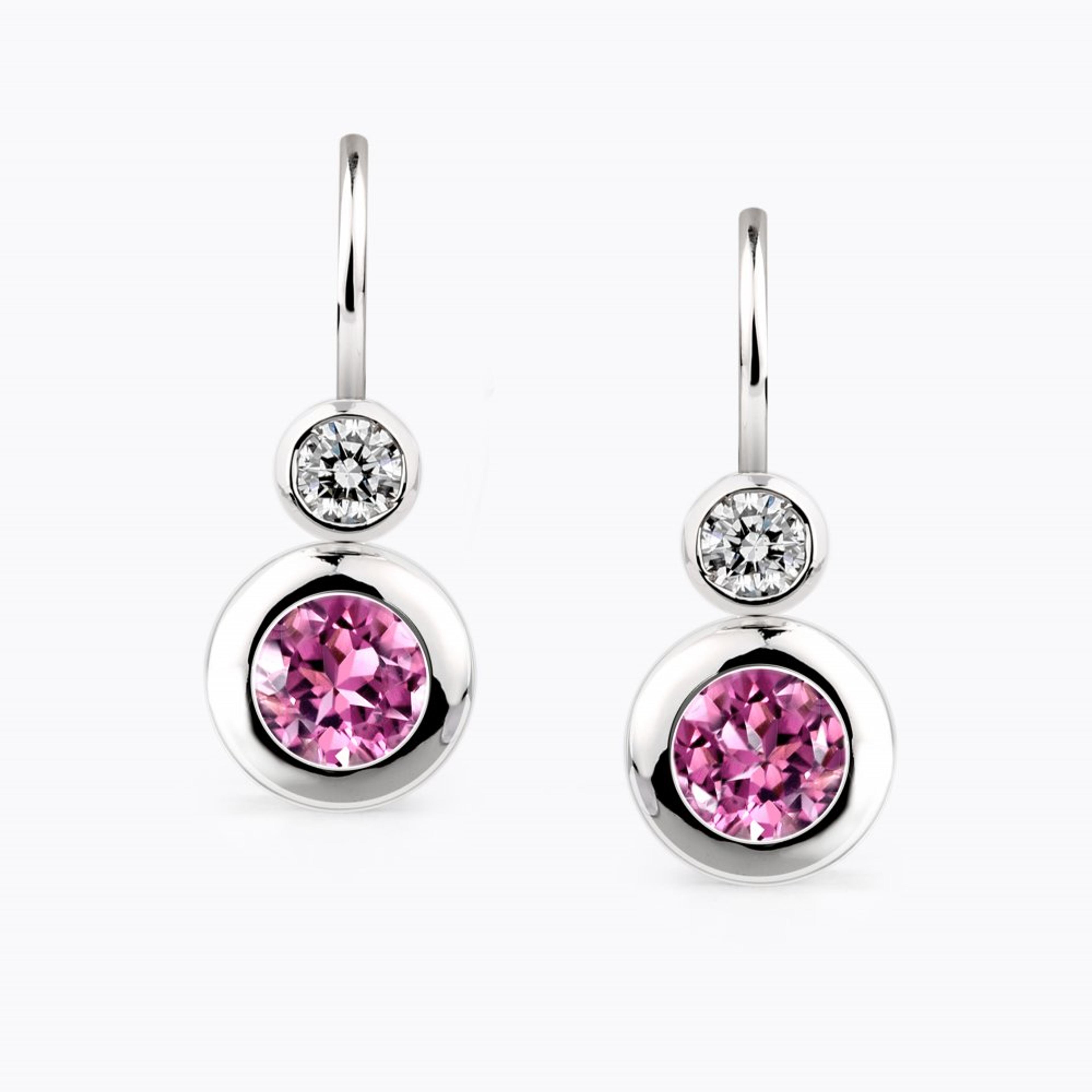 Náušnice se spinely a diamanty 01, diamant, bílé zlato — Zlatnictví Vaněk Kolín