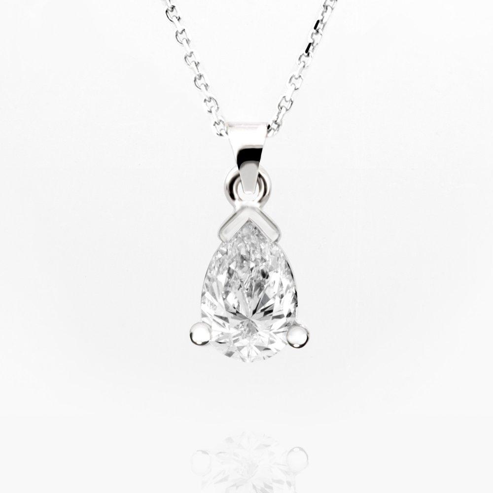 Diamantový přívěsek 02, diamant, bílé zlato — Zlatnictví Vaněk Kolín