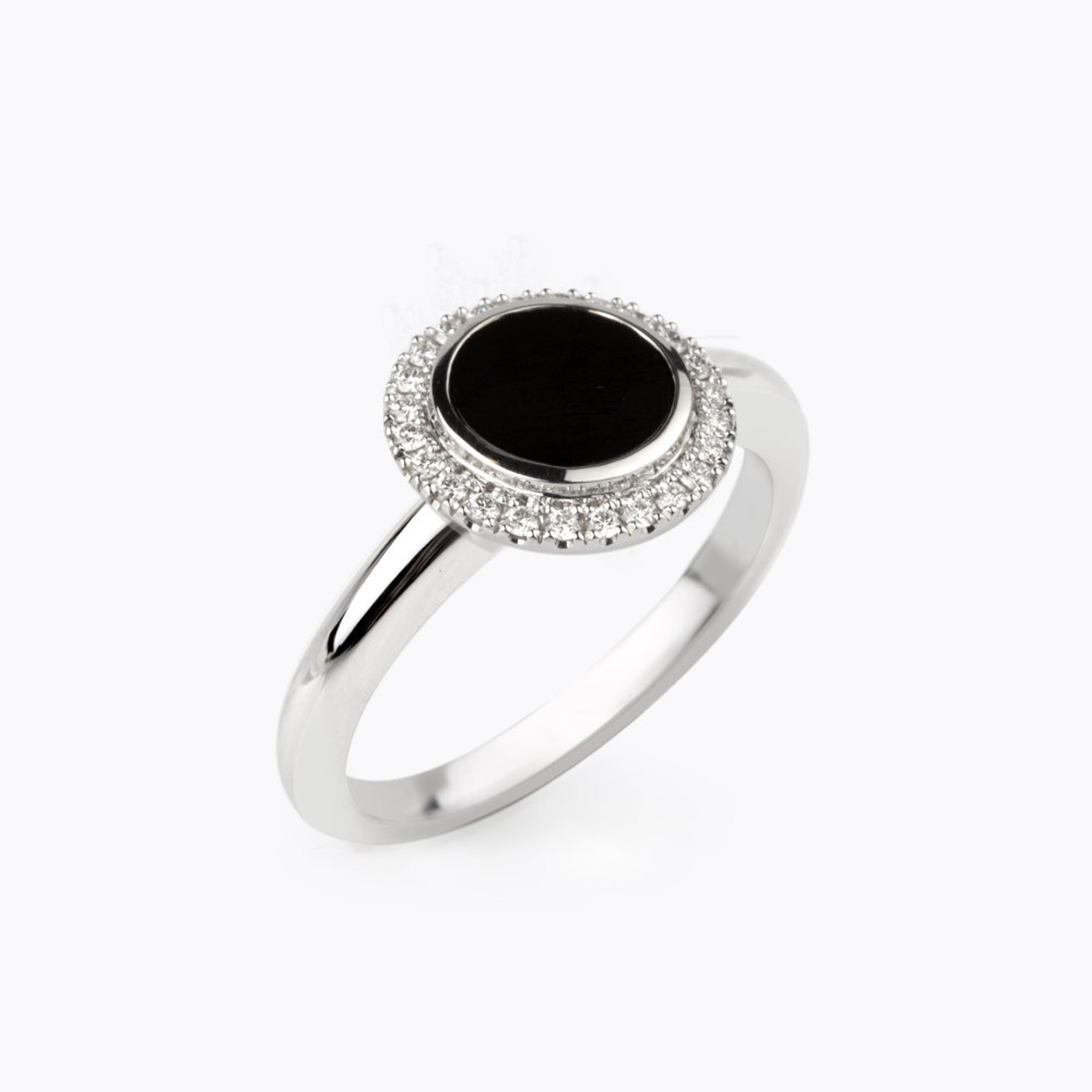 Prsten se spinelem a diamanty 07, diamant, bílé zlato — Zlatnictví Vaněk Kolín