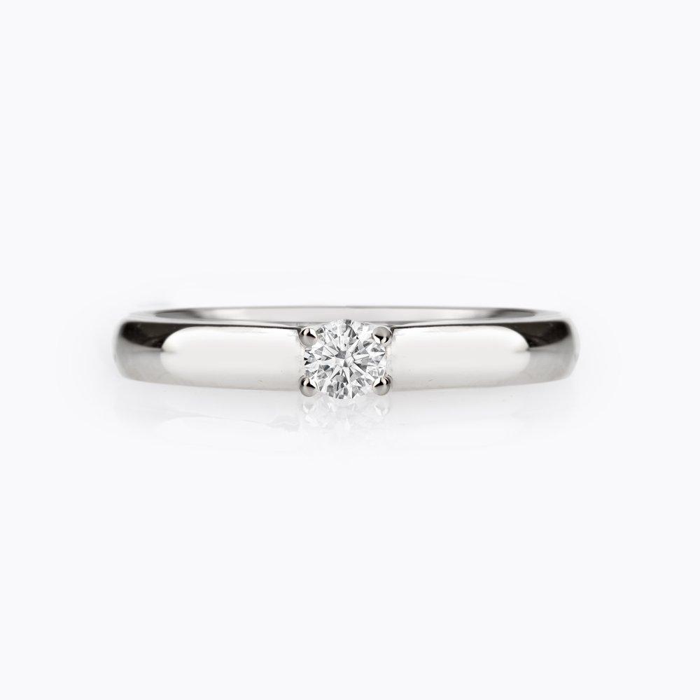 Diamantový prsten 126, diamant, bílé zlato — Zlatnictví Vaněk Kolín
