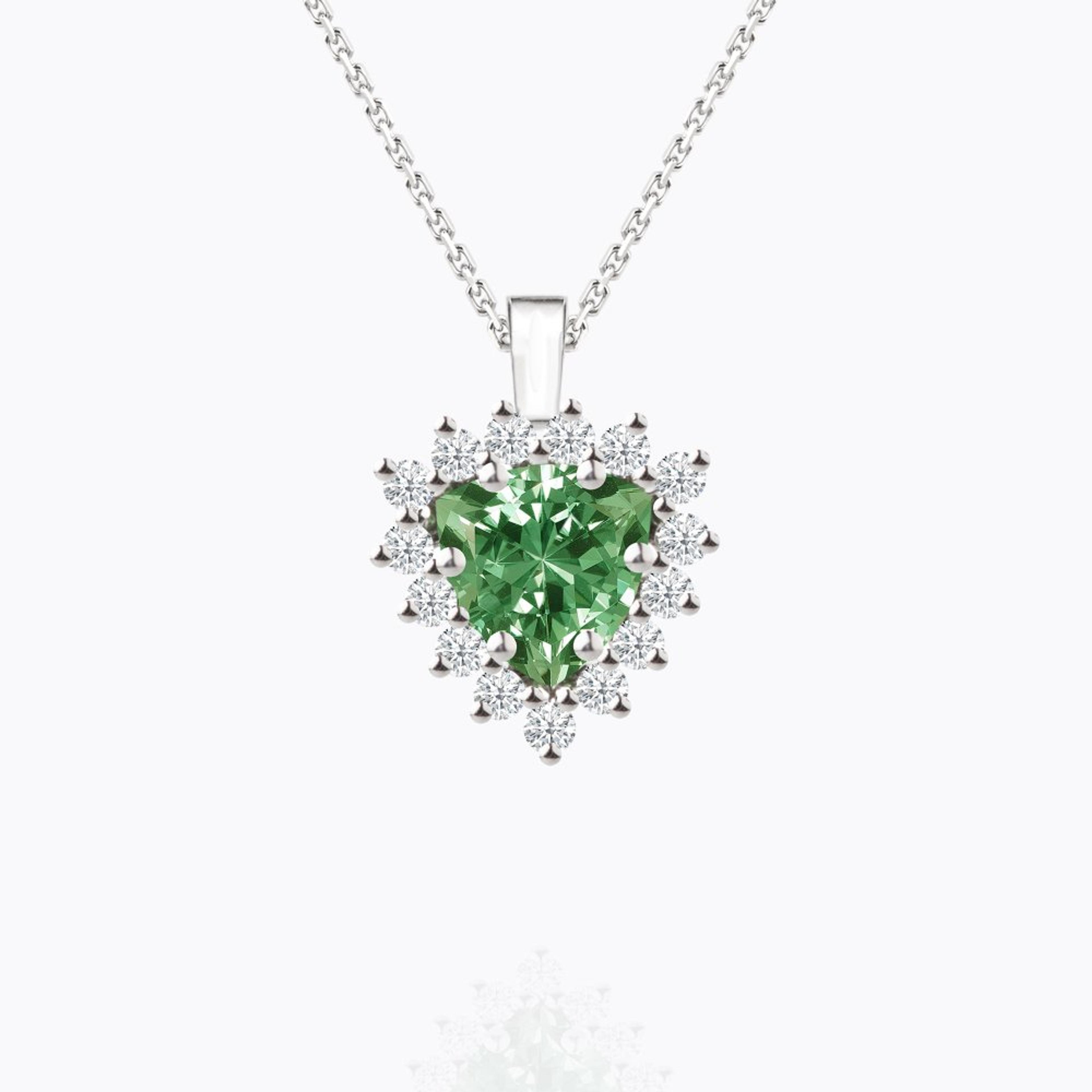 Přívěsek s tsavoritem a diamanty 01, diamant, bílé zlato — Zlatnictví Vaněk Kolín