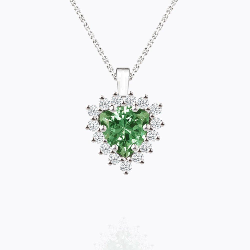 Přívěsek s tsavoritem a diamanty 01, diamant, bílé zlato — Zlatnictví Vaněk Kolín