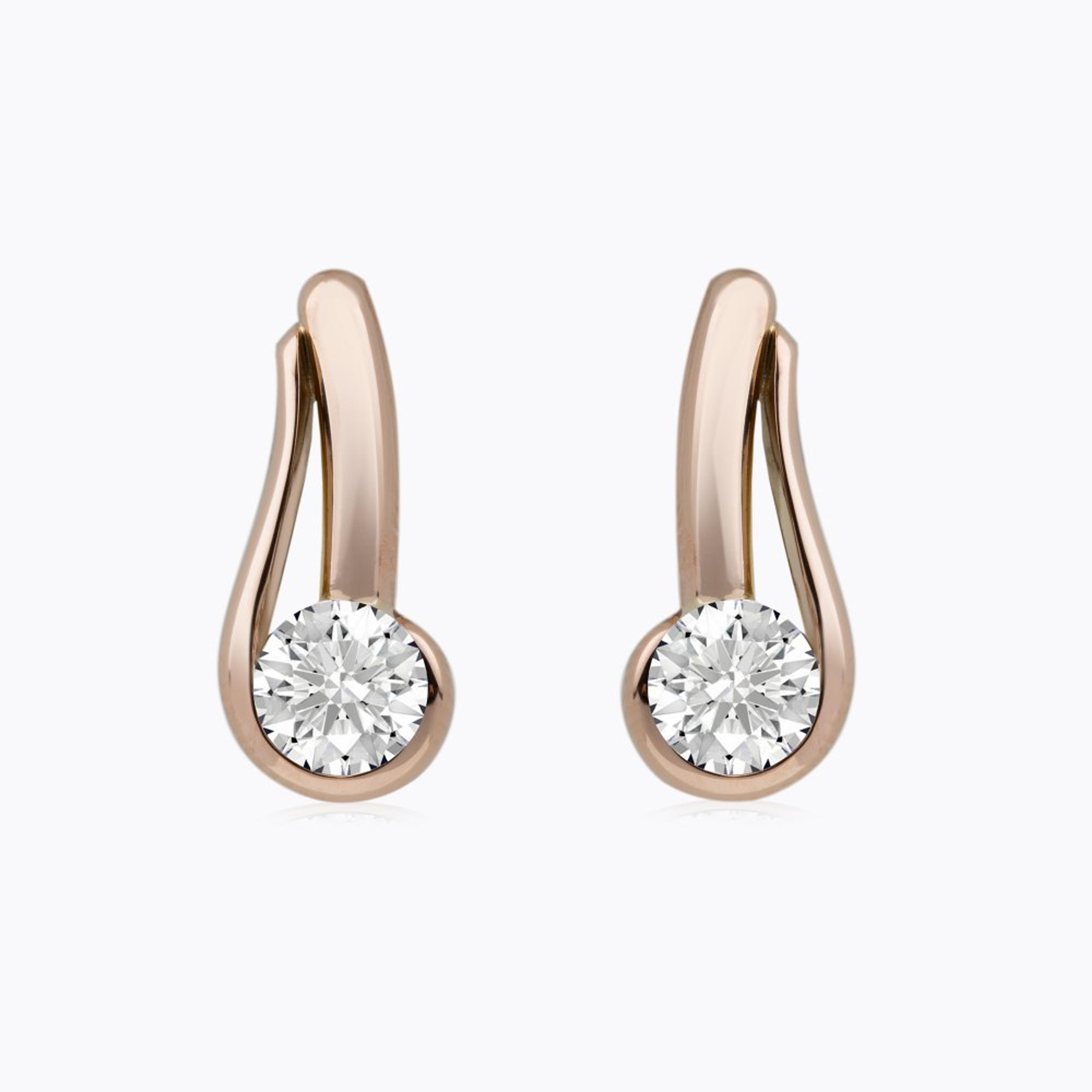 Diamantové náušnice 70, diamant, růžové zlato — Zlatnictví Vaněk Kolín