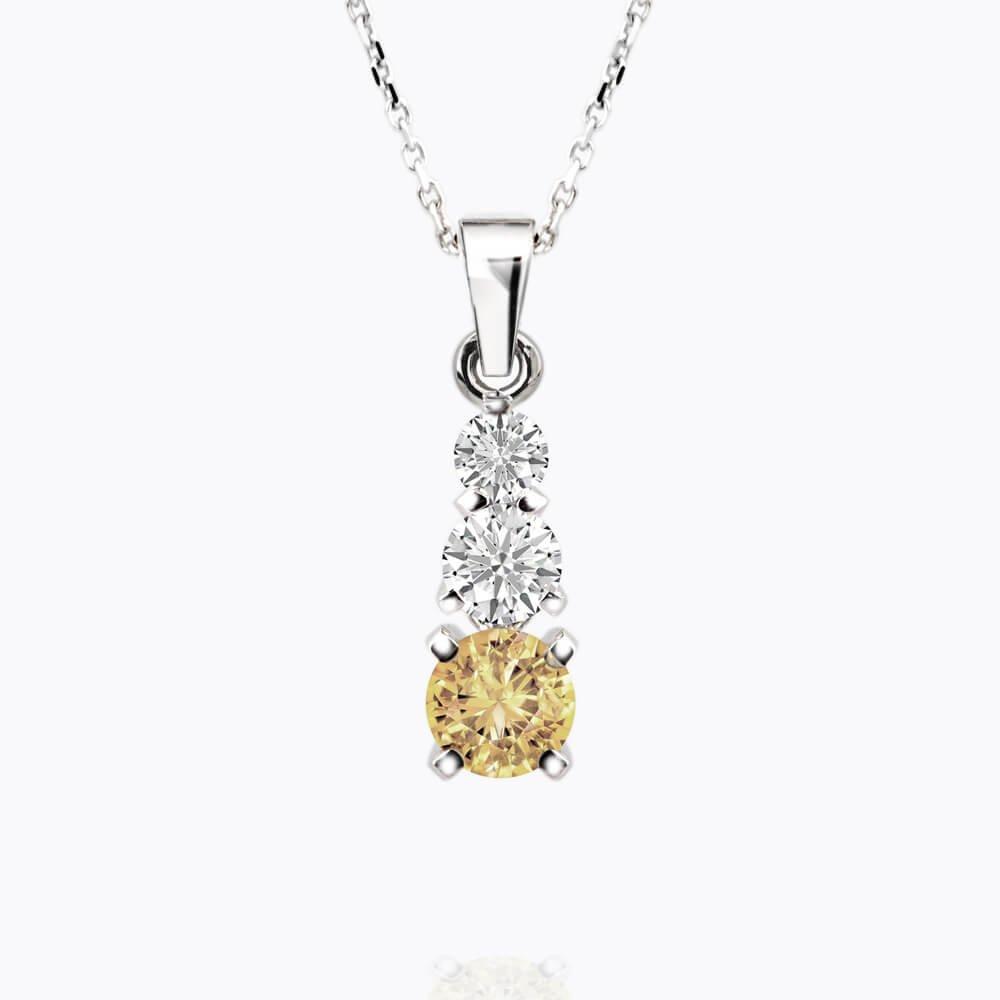 Přívěsek se safírem a diamanty 01, diamant, bílé zlato — Zlatnictví Vaněk Kolín