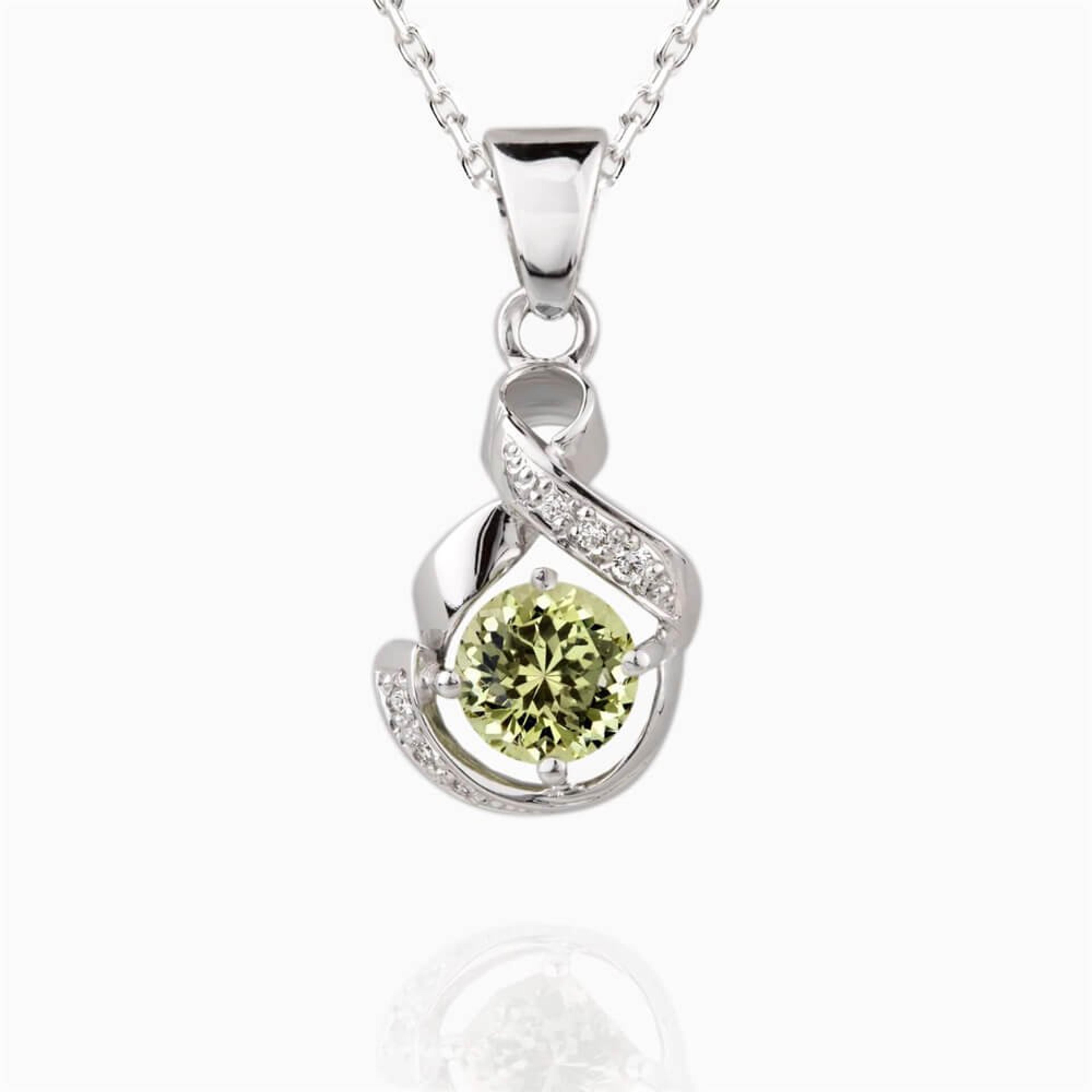 Přívěsek s chrysoberylem a diamanty 01, diamant, bílé zlato — Zlatnictví Vaněk Kolín