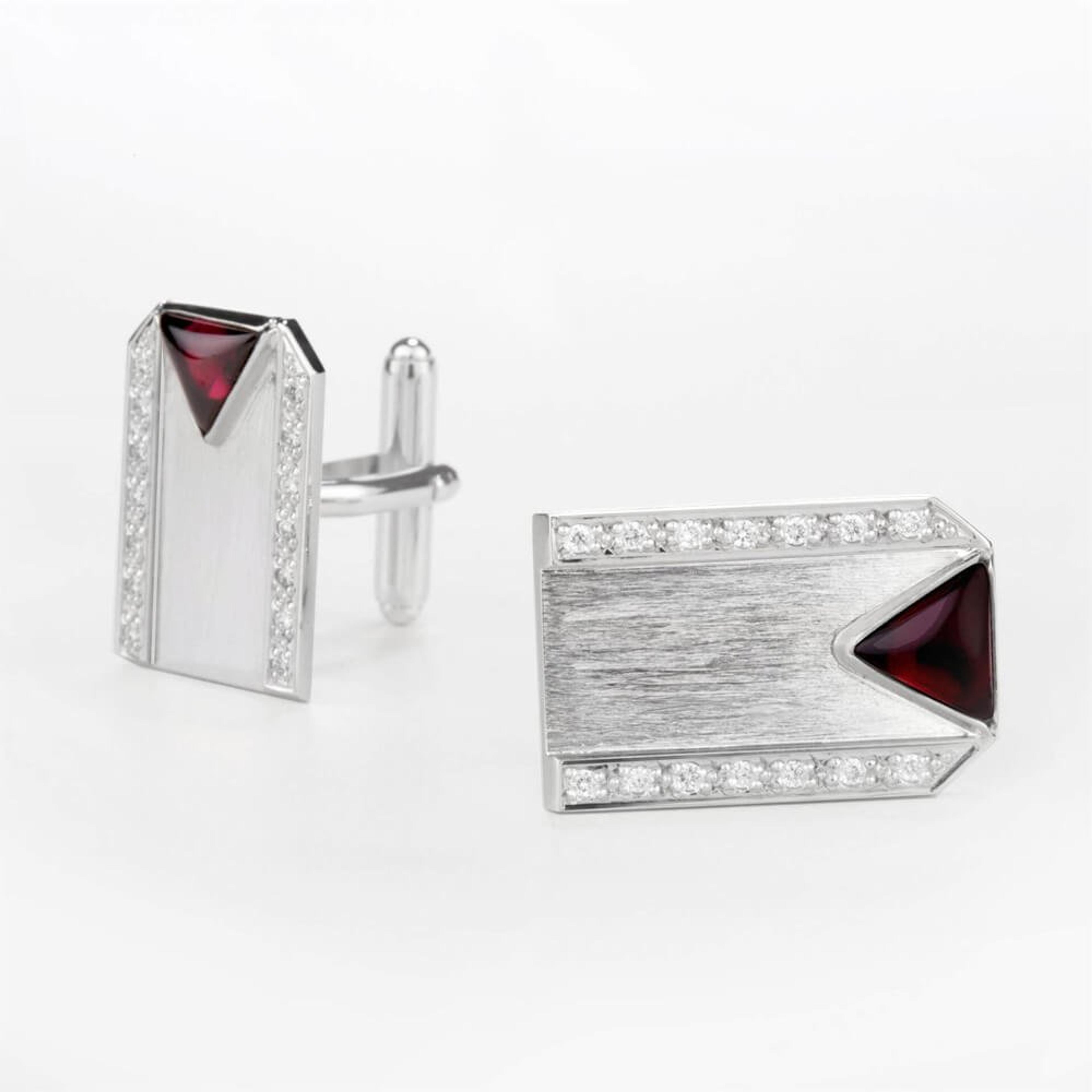 Manžetové knoflíčky 03, diamant, bílé zlato — Zlatnictví Vaněk Kolín
