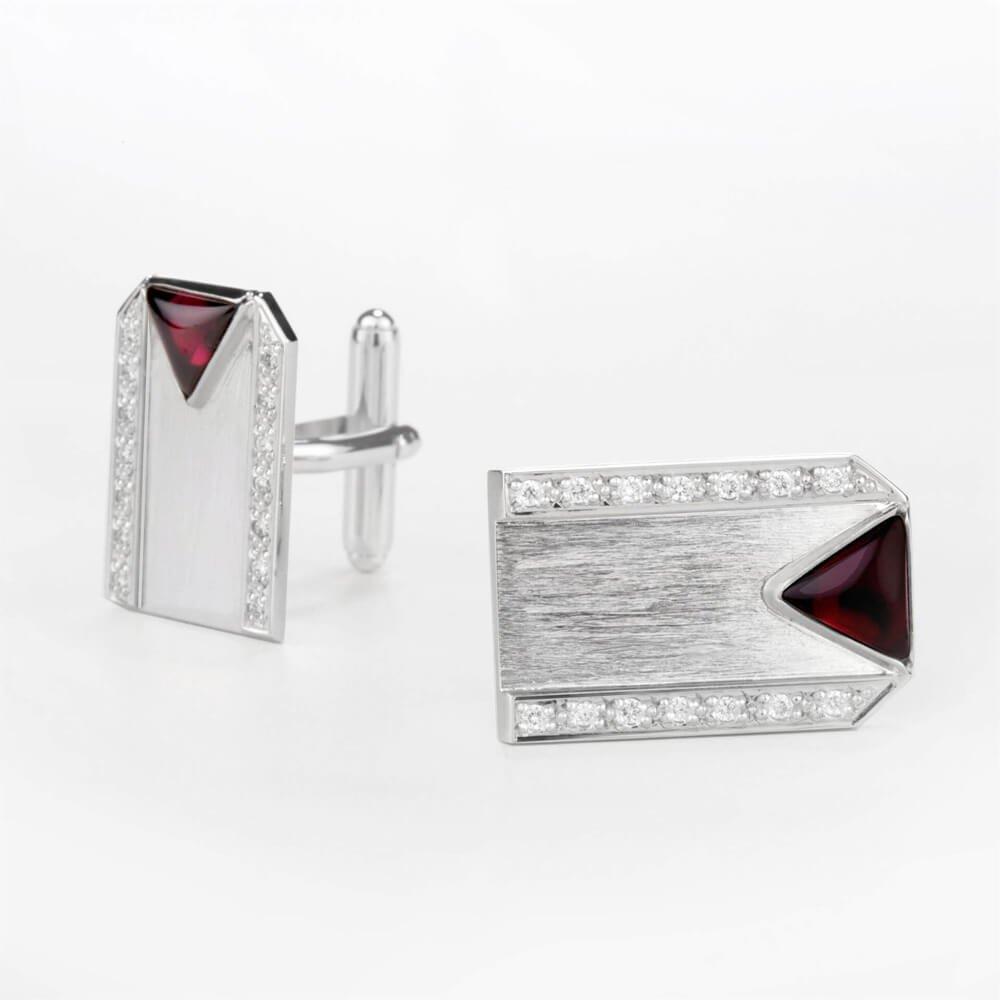 Manžetové knoflíčky 03, diamant, bílé zlato — Zlatnictví Vaněk Kolín
