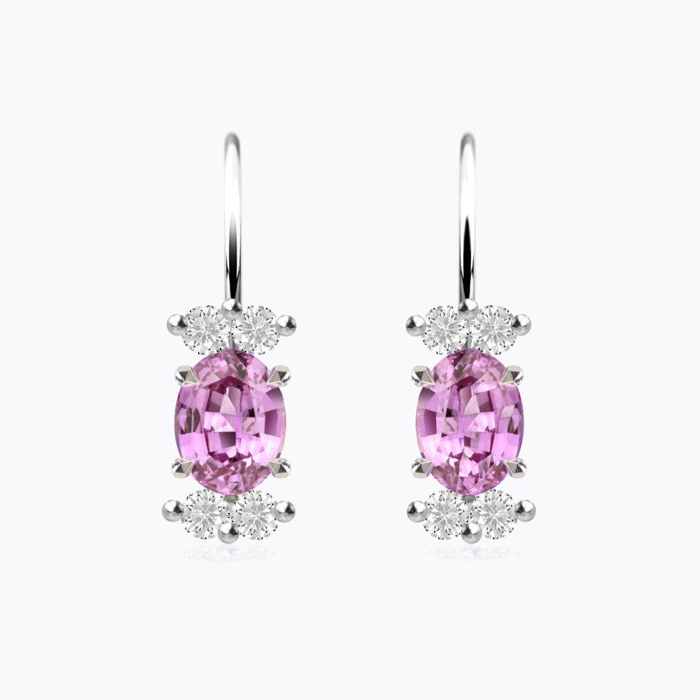 Náušnice se safíry a diamanty 13, diamant, bílé zlato — Zlatnictví Vaněk Kolín