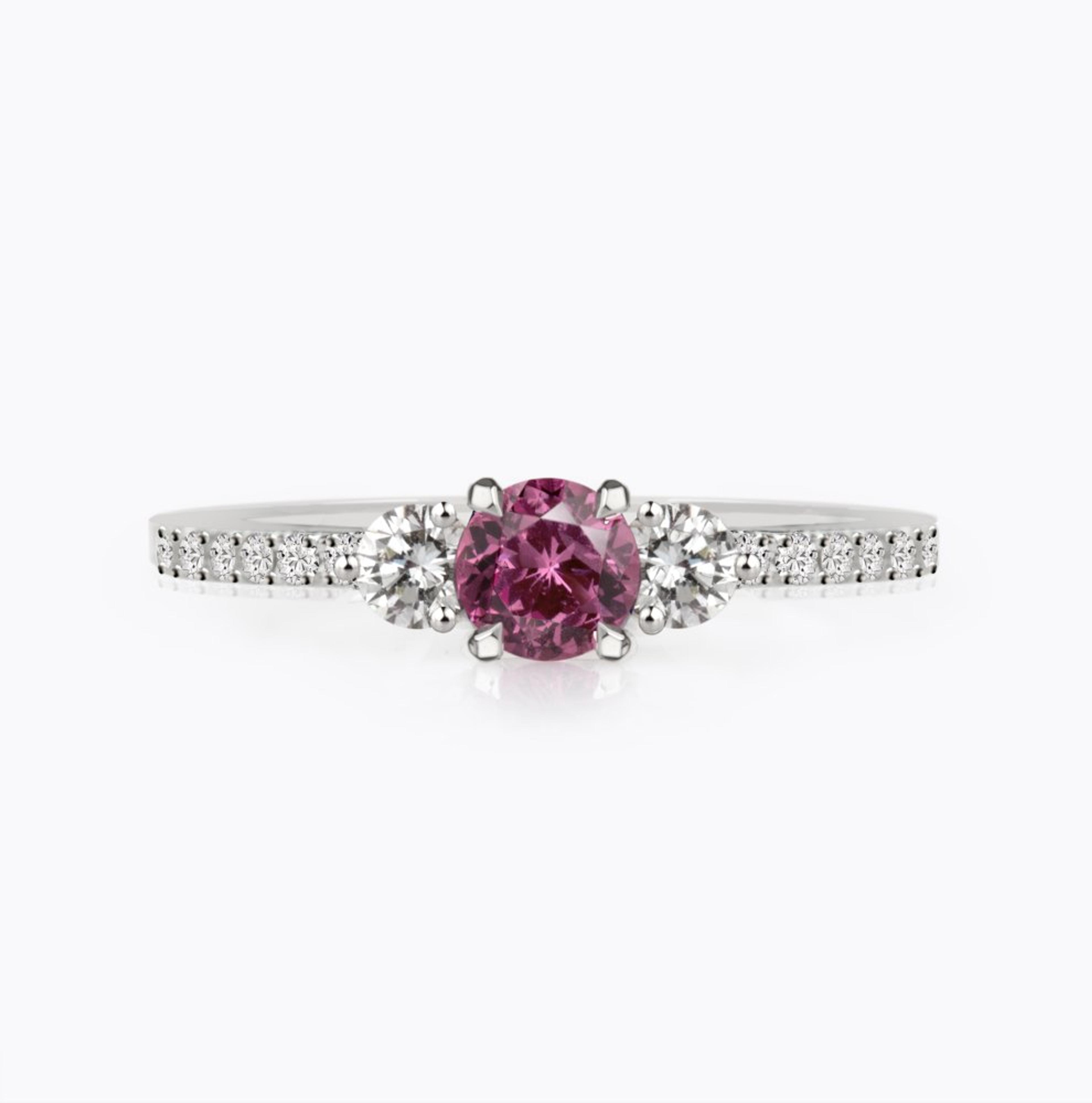 Prsten se spinelem a diamanty 16, diamant, bílé zlato — Zlatnictví Vaněk Kolín
