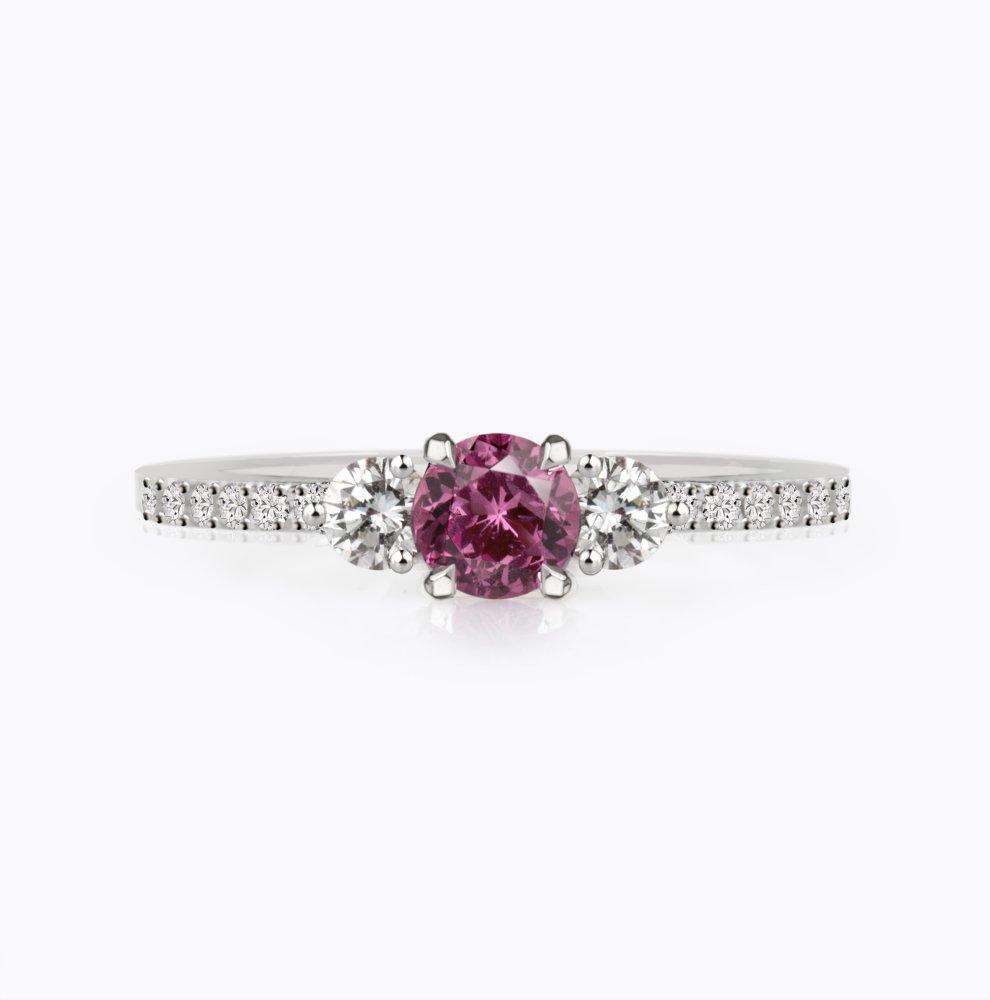 Prsten se spinelem a diamanty 16, diamant, bílé zlato — Zlatnictví Vaněk Kolín