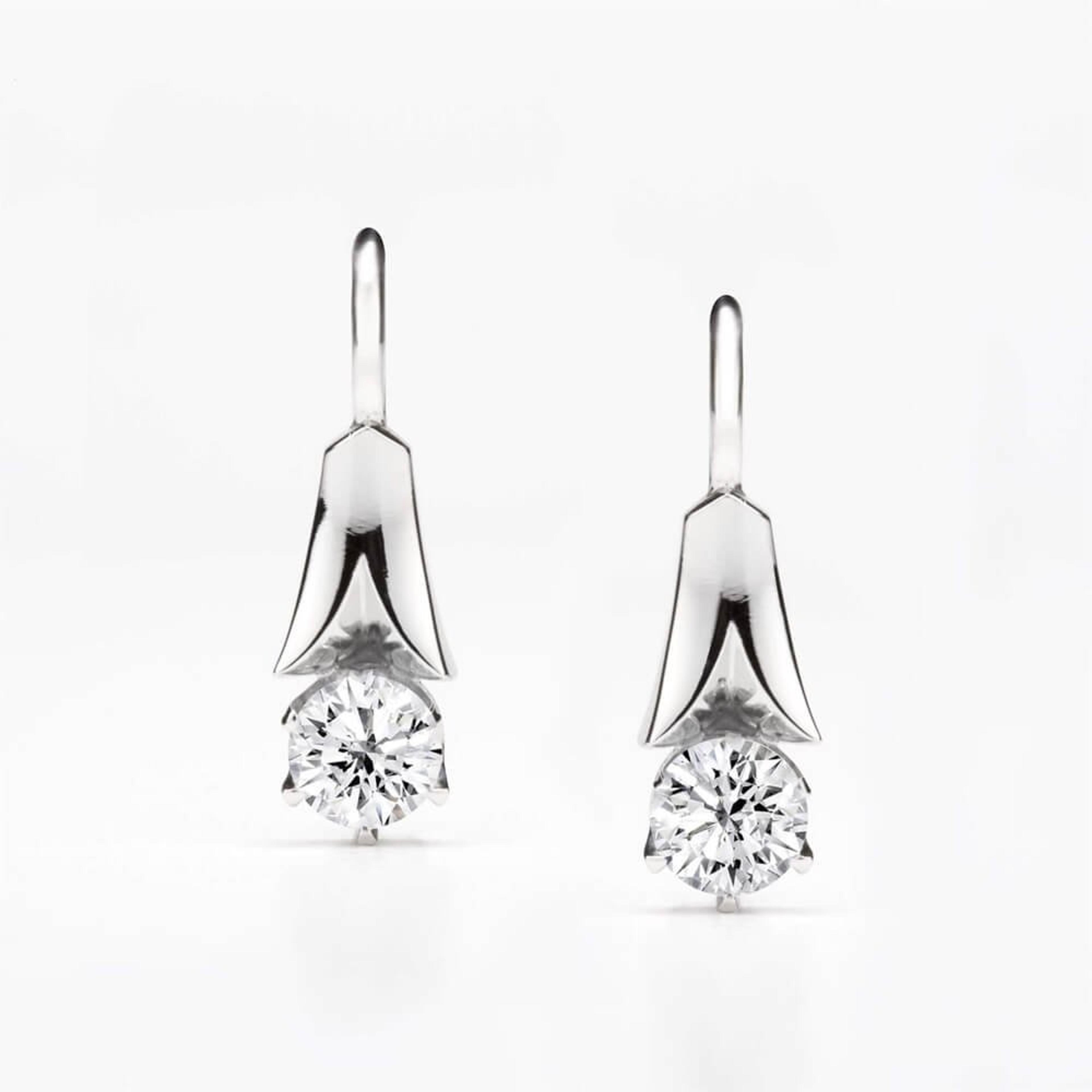 Diamantové náušnice 09, diamant, bílé zlato — Zlatnictví Vaněk Kolín