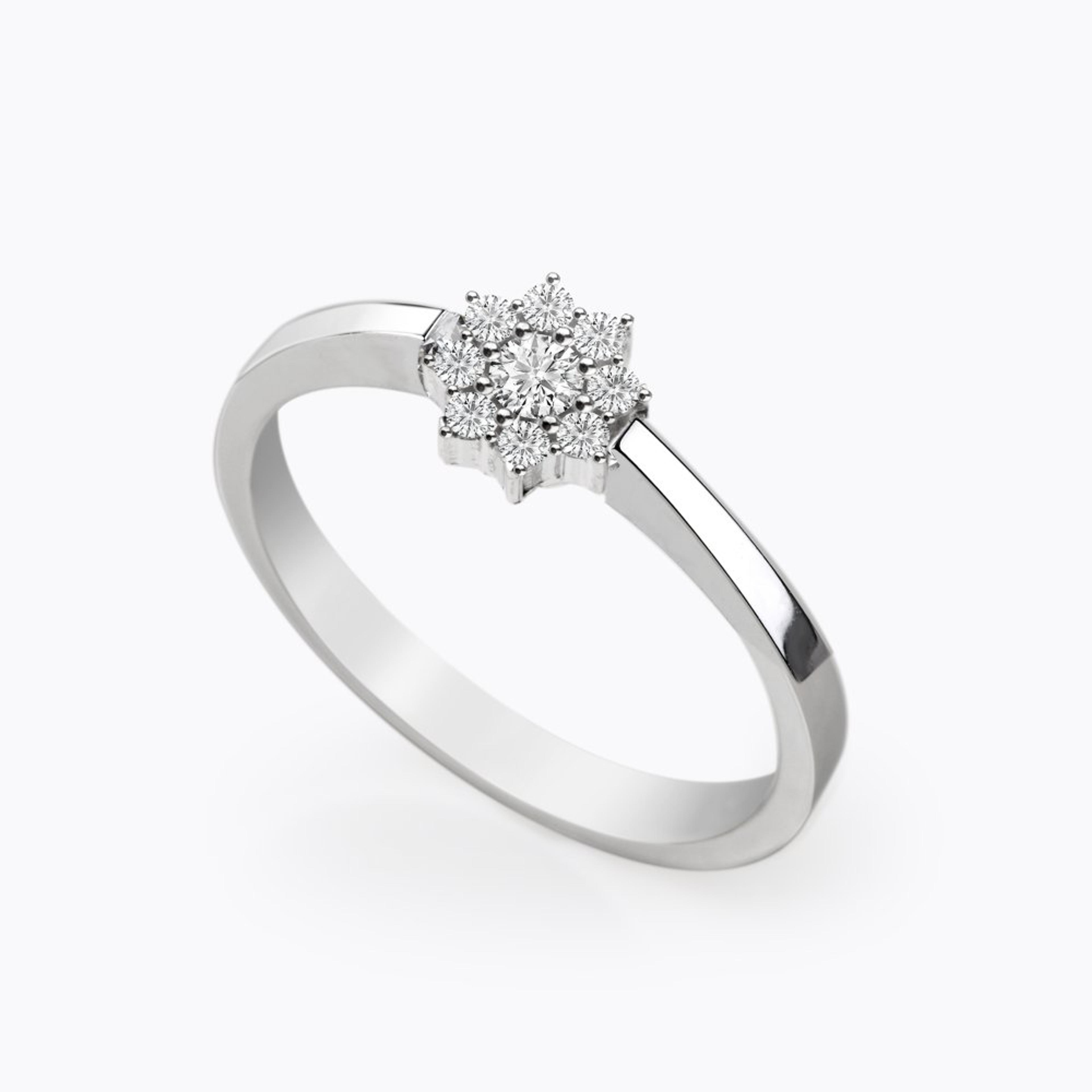 Diamantový prsten 137, diamant, bílé zlato — Zlatnictví Vaněk Kolín